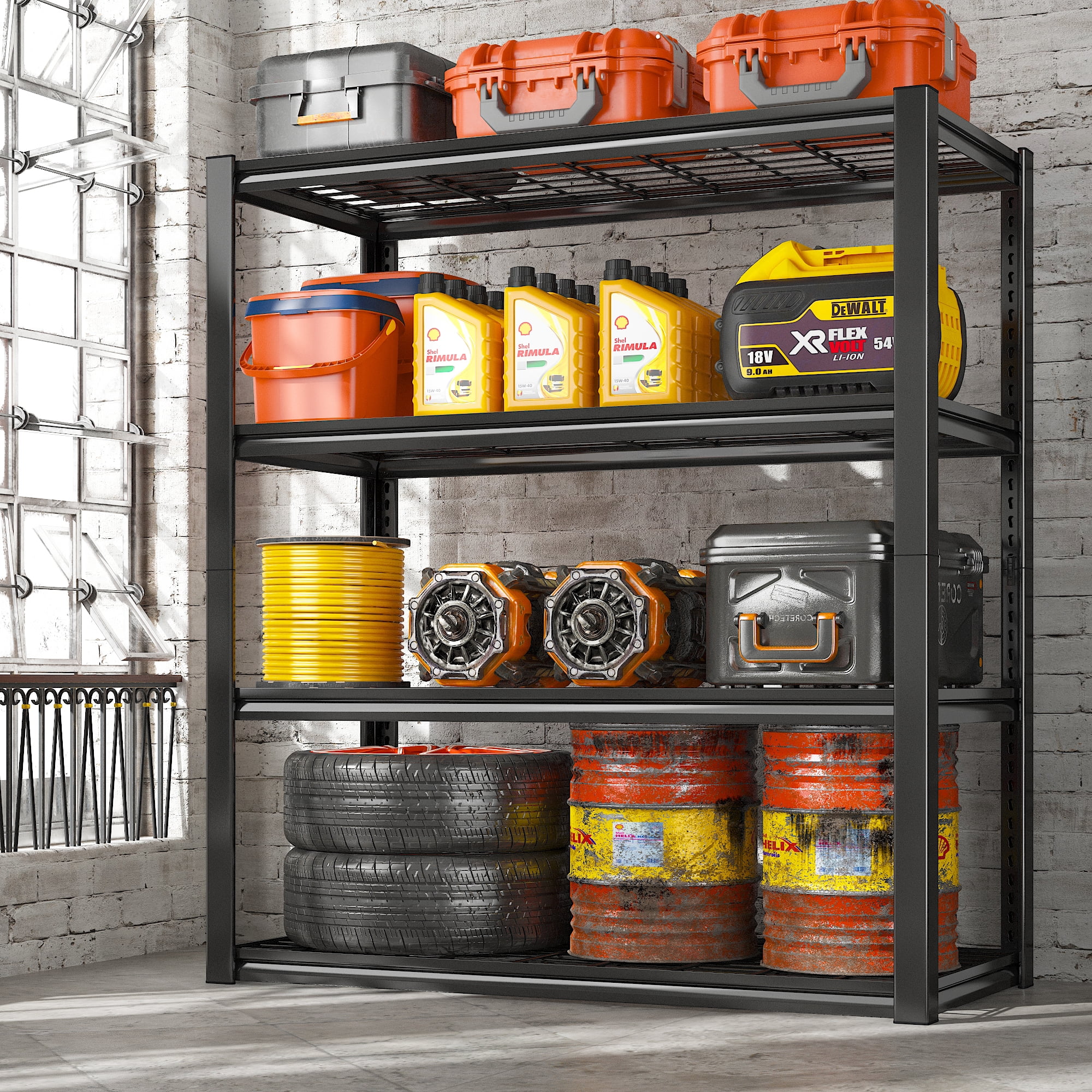 REIBII 2200LBS Garage Shelving Units Heavy Duty Adjustable Metal Shelving 4 Tier Storage Shelves,39.4" W x 19.7" D x 59.9H - Image 8