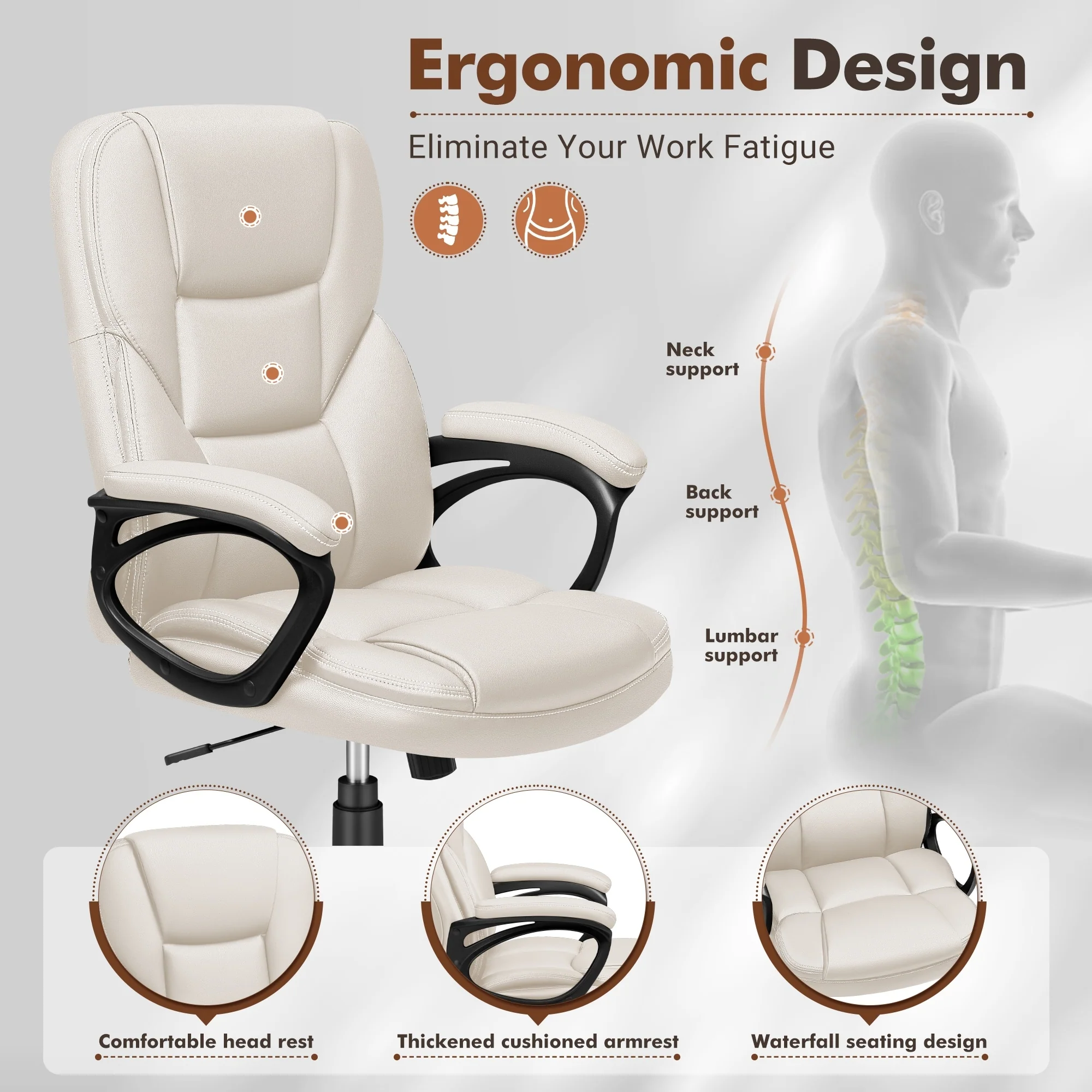 High Back Executive Office Chair, Ergonomic Computer Desk Chair for Home and Office - Image 29