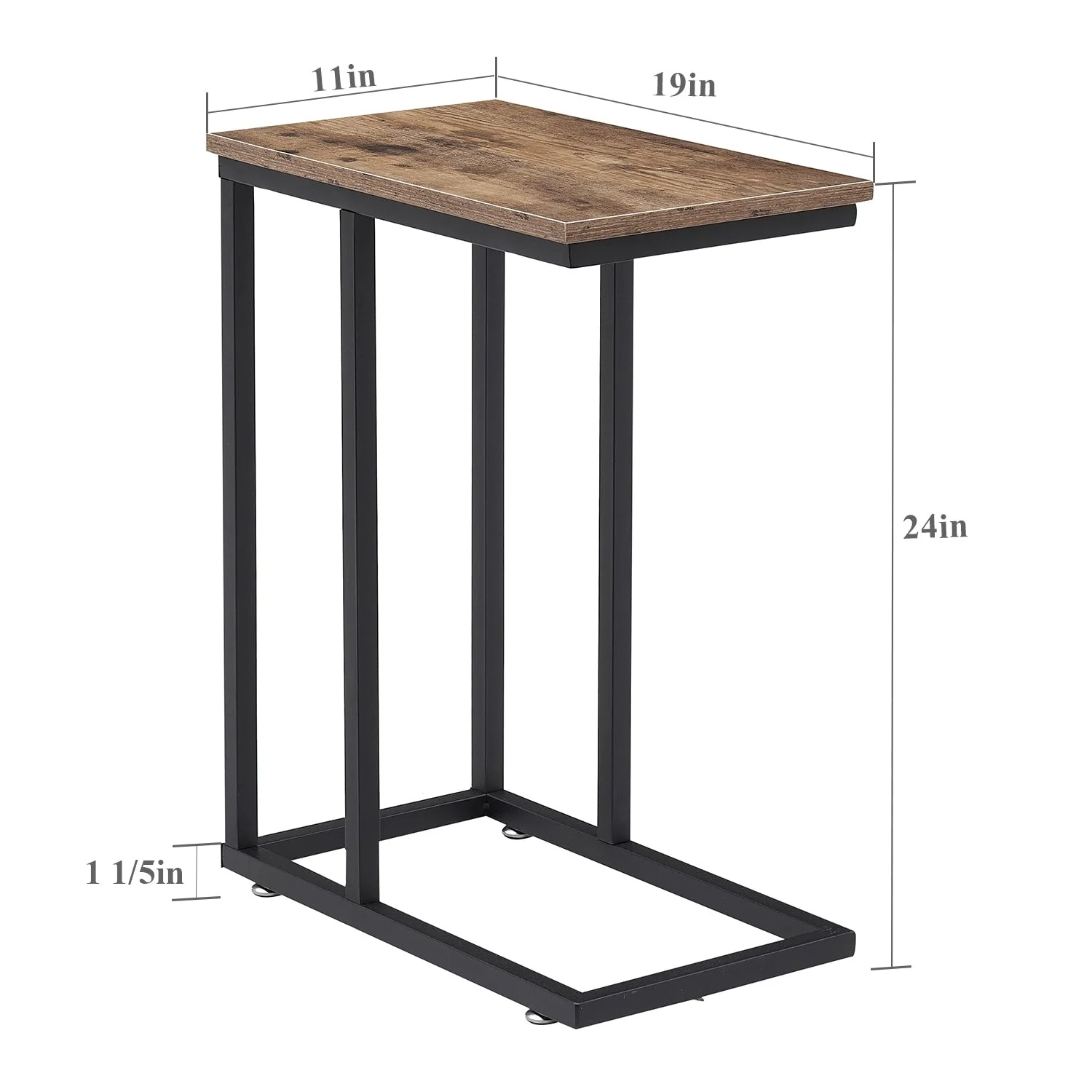 Set of 2 C-Shaped Sofa Side Tables, Small End Tables for Living Room, Bedside and TV Tray - Image 49
