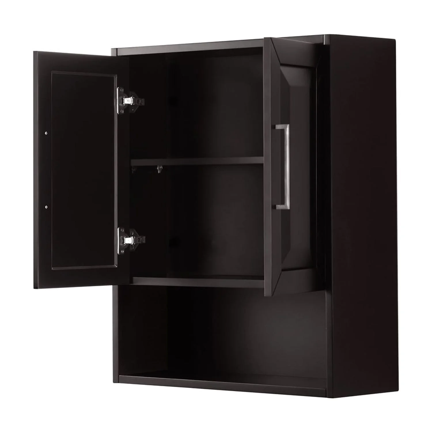 Wyndham Collection Daria Over-the-Toilet Bathroom Wall-Mounted Storage Cabinet in Dark Espresso with Matte Black Trim - Image 30