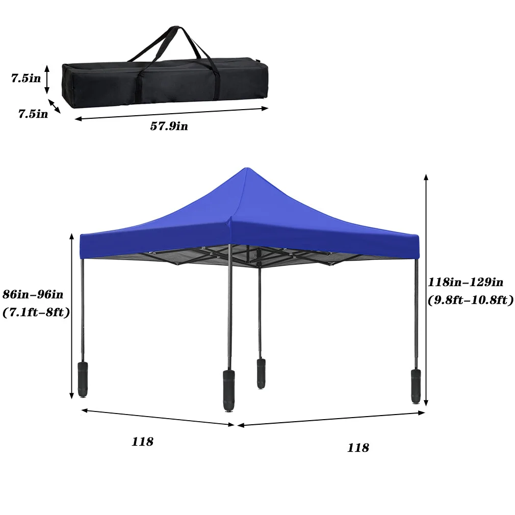 CL.HPAHKL 10' x 10' Outdoor Pop Up Canopy Tent with Wheeled Bag, Outdoor Shade Tent for Party One Push Patio Tent Canopy Instant Slant Leg Conopy for Backyard Outdoor Patio and Lawn - Image 9