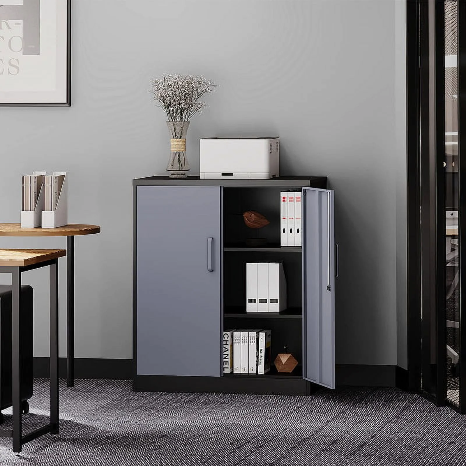 MIIIKO 71" Metal Storage Locker Metal Garage Locker Cabinets with Locking Door and 4 Adjustable Shelves, Steel Classic Storage Cabinet for Home, School, Office, Garage - Image 32