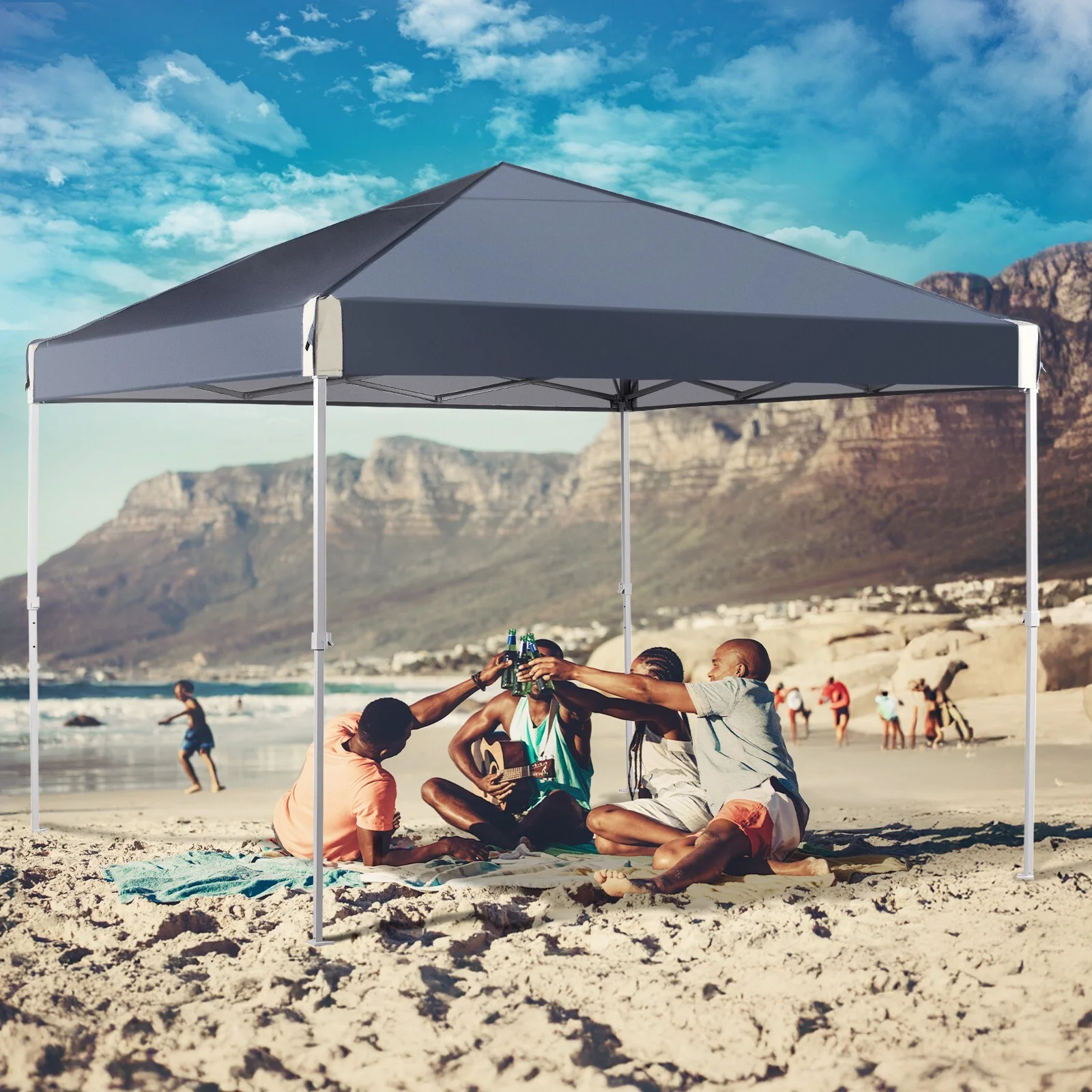 XiHuaZhaoChen Canopy Tent Easy Set-up Outdoor Patio Canopy Adjustable Straight Leg Heights Instant Shelter with Wheeled Bag,Gray,10' x 10' - Image 23