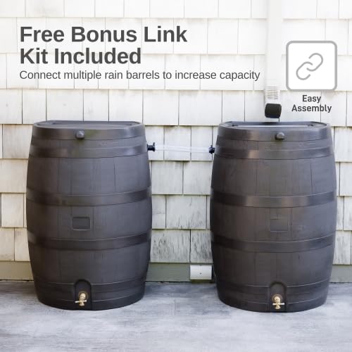 50 Gallon Rain Barrel with Brass Spigot, Large Outdoor Rainwater Collection and Storage Container for Garden - Image 30