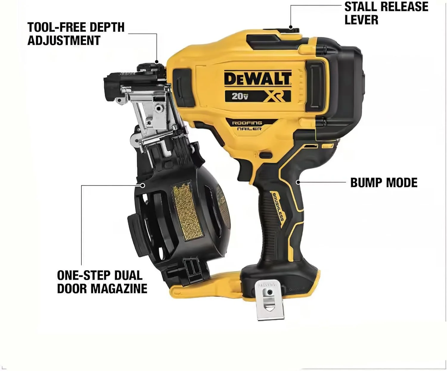 DEWALT DCN45RNB Cordless Roofing Nailer Nail Gun - Image 2