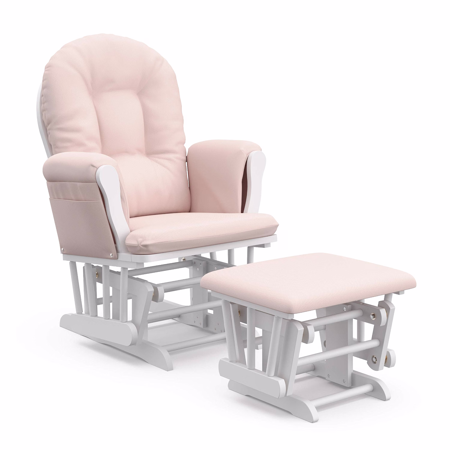 Premium Hoop Glider & Ottoman, Espresso/Gray - Image 13