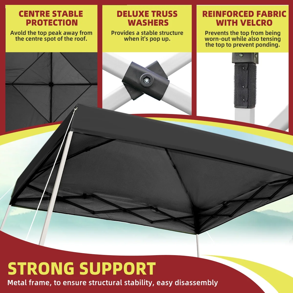 10x10 Pop Up Canopy Tent With Durable Silver Coated Cover And Adjustable Slant Legs, Easy Setup Outdoor Patio Instant Sun Shelter - Blue, Included 1 x Storage Carry Bag, 4 x Guylines, 8 x Stakes - Image 28