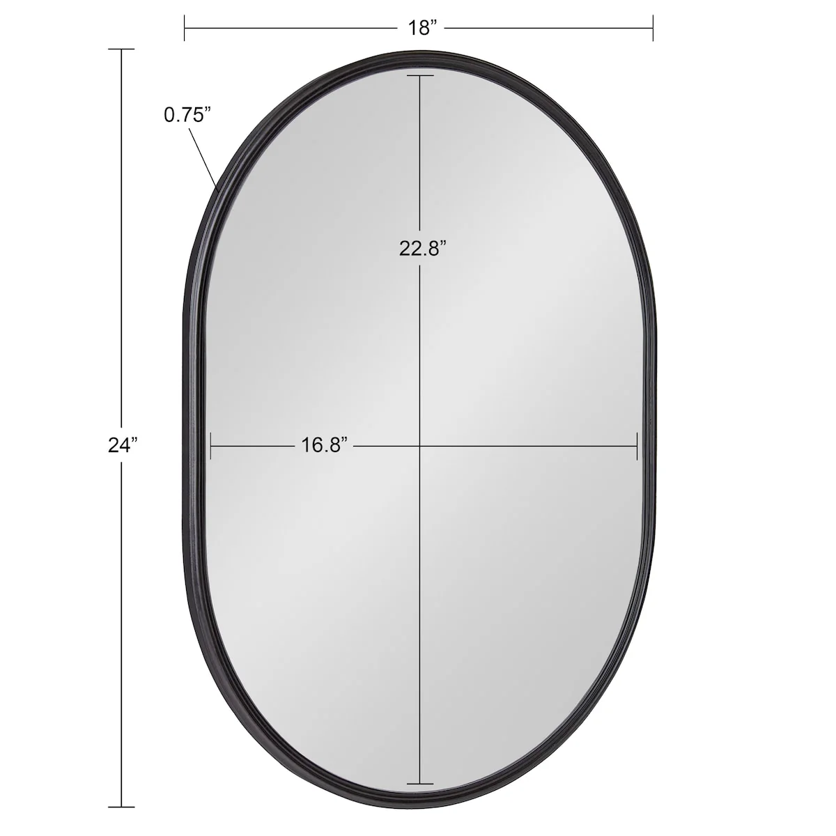 Modern Capsule Framed Wall Mirror, Decorative Oval Accent Mirror for Living Room, Bedroom and Entryway - Image 49