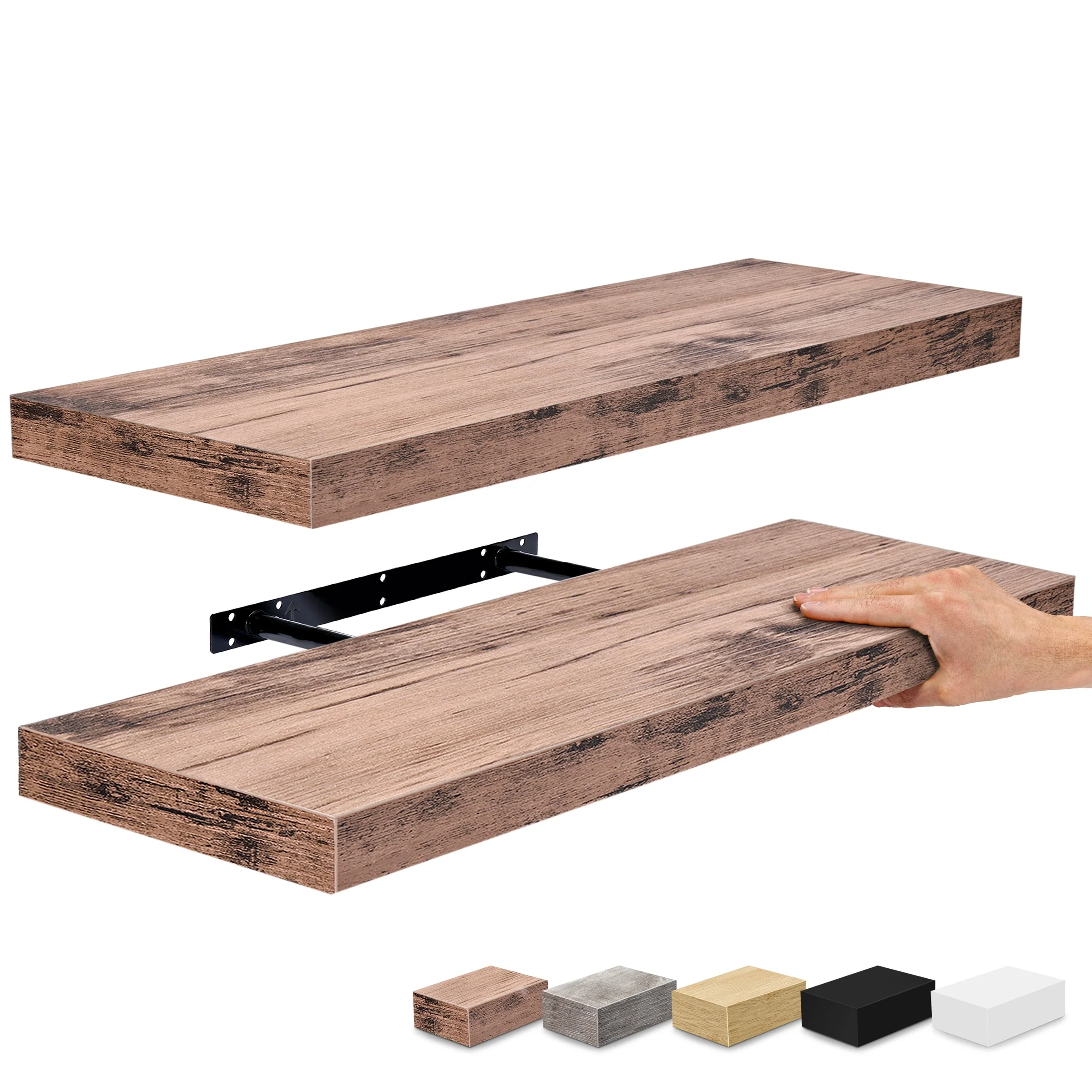 24 Inch Extra Long Floating Wall Shelf, Wall Mounted Display and Storage Shelf for Home Decor - Image 4