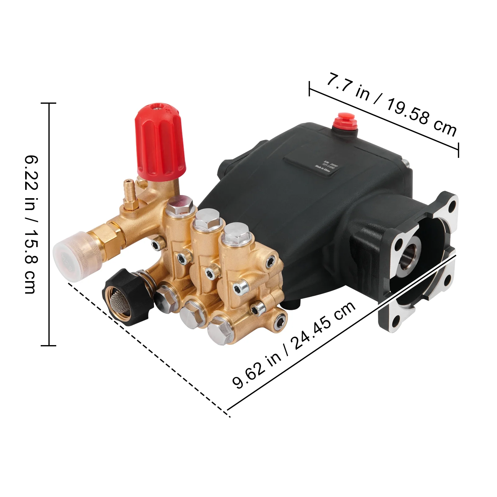 KFFKFF Pressure Cleaning Pump, Triplex Plunger with 3/4" Shaft, 3700 PSI, 2.5 GPM, Substitute Power Cleaning Pumps Set, Component Cleaning Pump, Fits Simpson MorFlex Models 40224, 40225, 40226 - Image 5