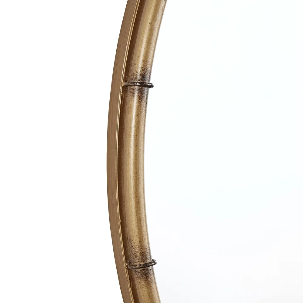 Antique Brass Finish Round Wall Mirror, Decorative Accent Mirror for Living Room, Bedroom and Entryway - Image 6