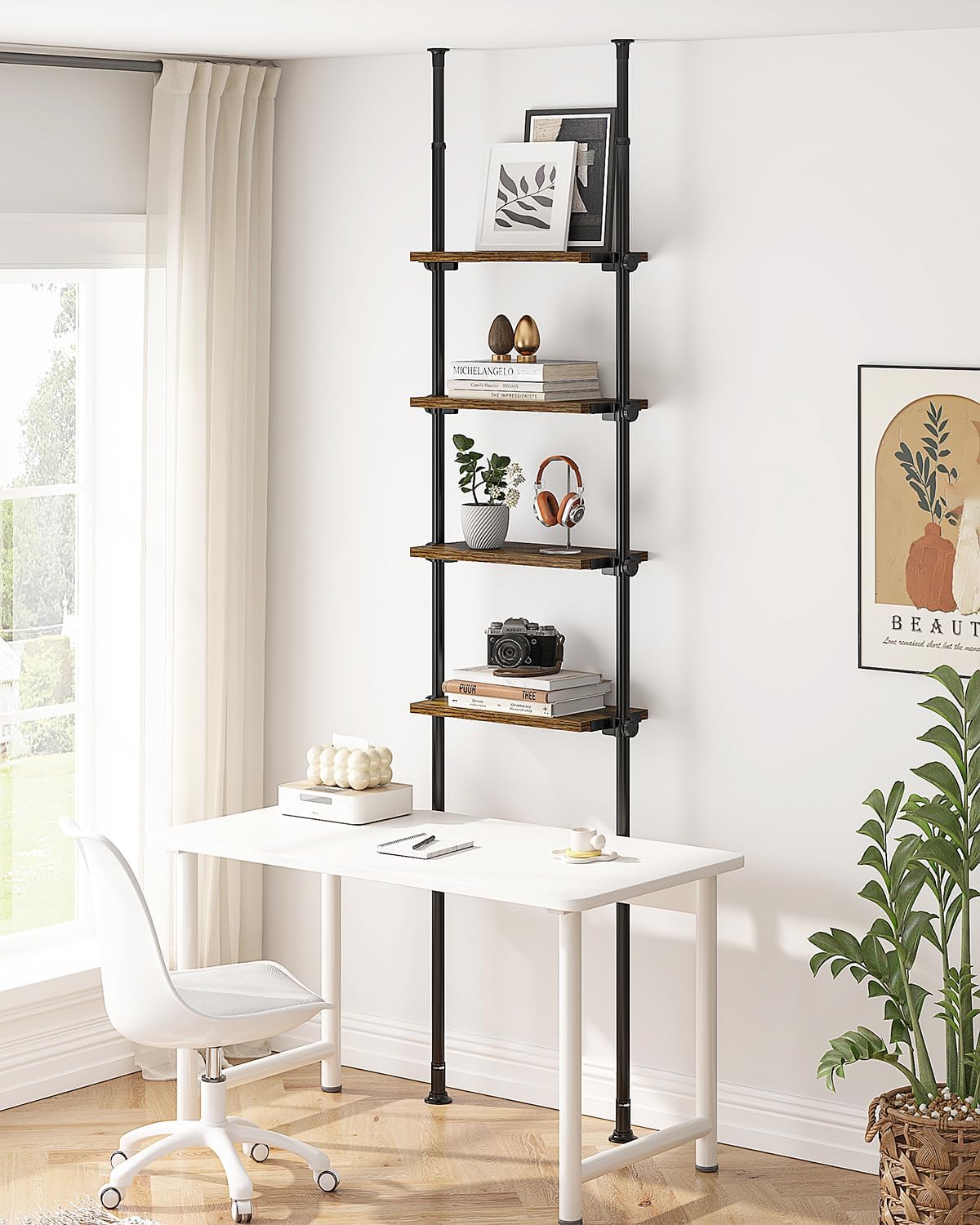 Floor to Ceiling Bookshelves, Tall Narrow Bookshelf for Small Space - Image 4