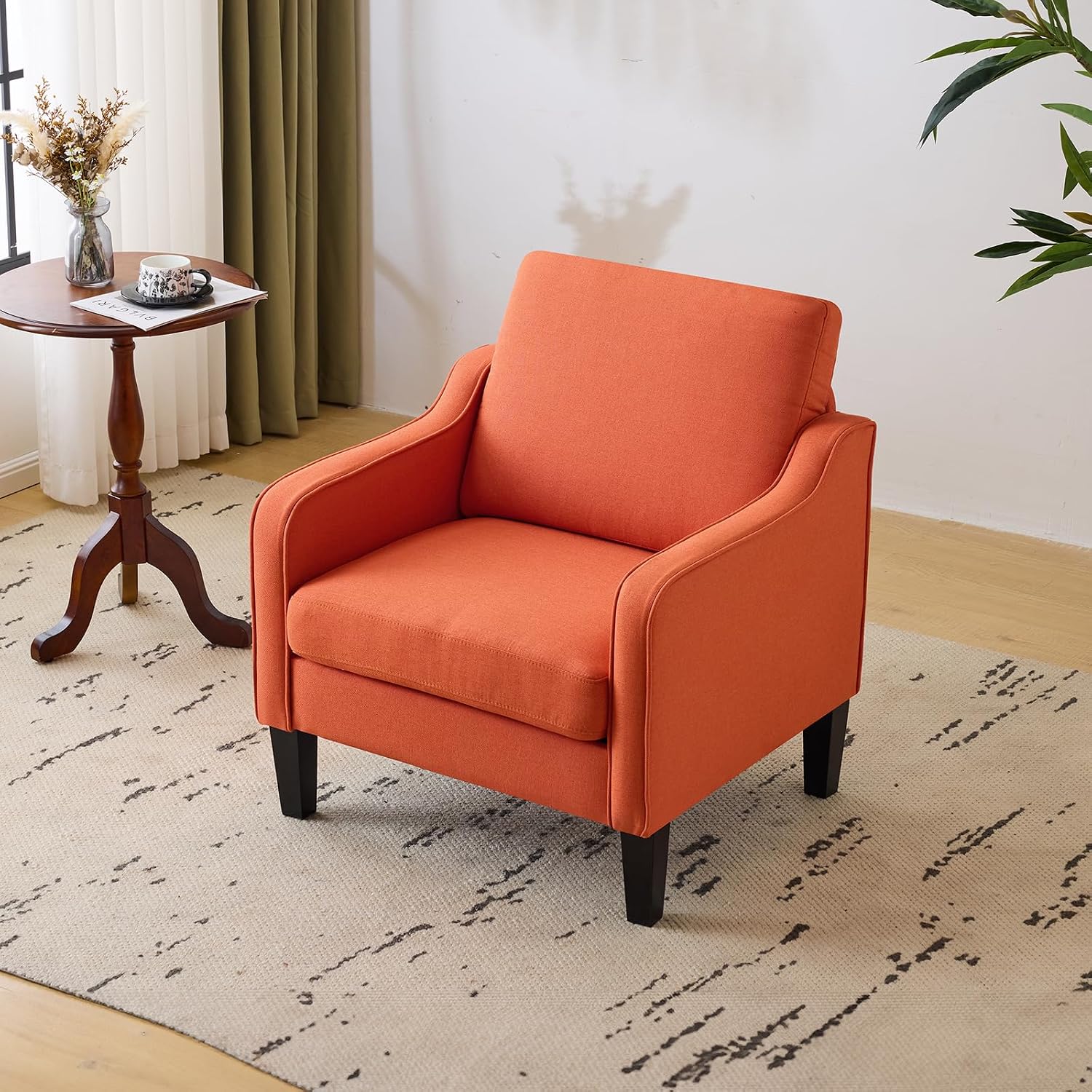 Olive Green Accent Chair, Upholstered Armchair for Living Room - Image 9