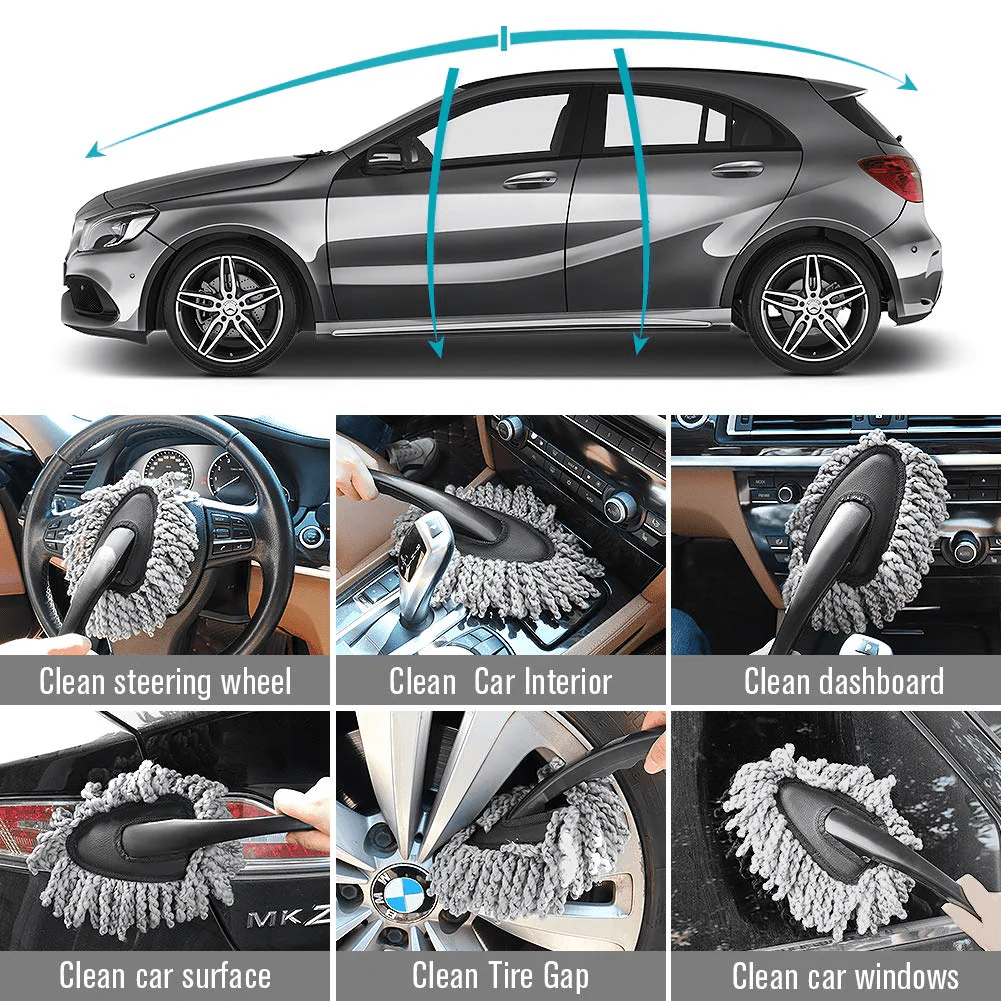 Multi-Functional Microfiber Car Duster Interior & Exterior Dash Dust Cleaner, Cleaning Detail Brush Dusting Washing Tool Kit for Car Home Kitchen Computer California Cleaning Products - Image 6