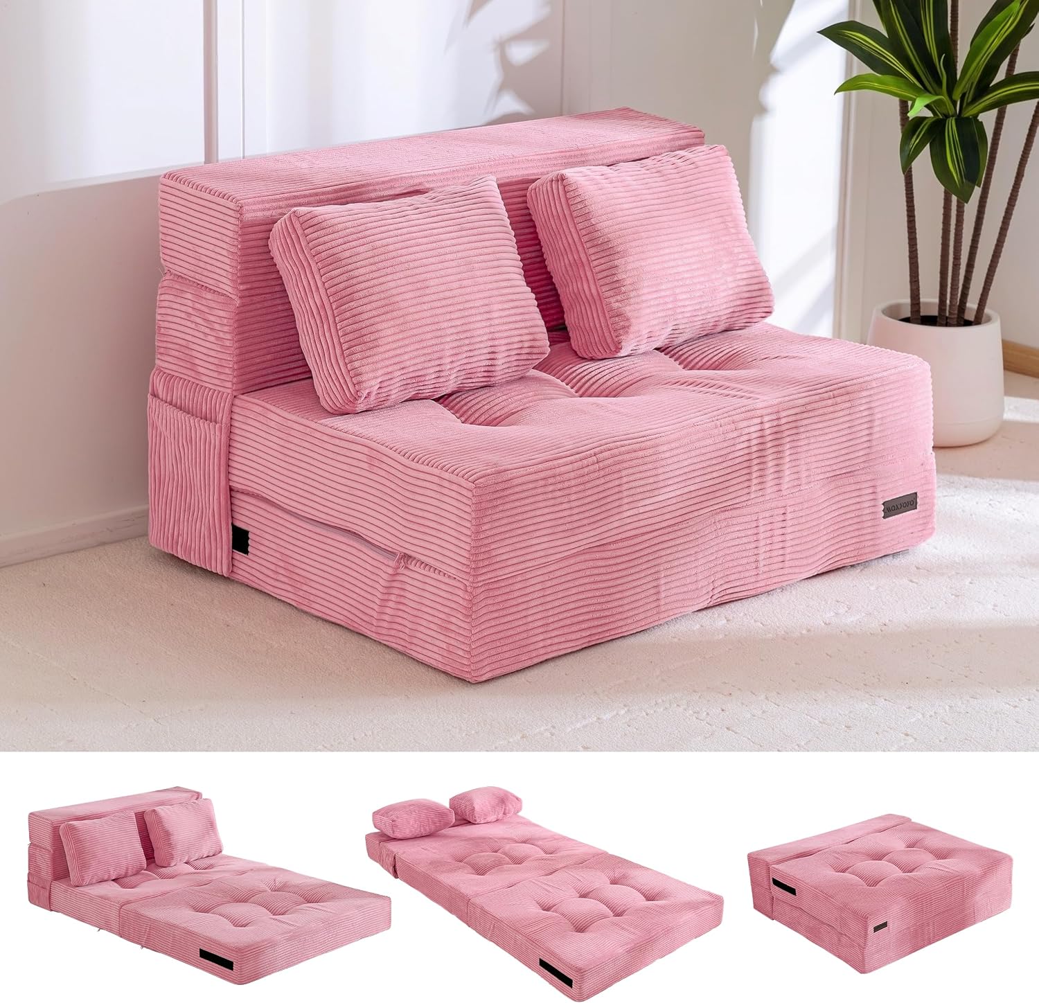 Convertible Sofa Bed, Fold Out Sofa Couch with Pillow for Adults - Image 3