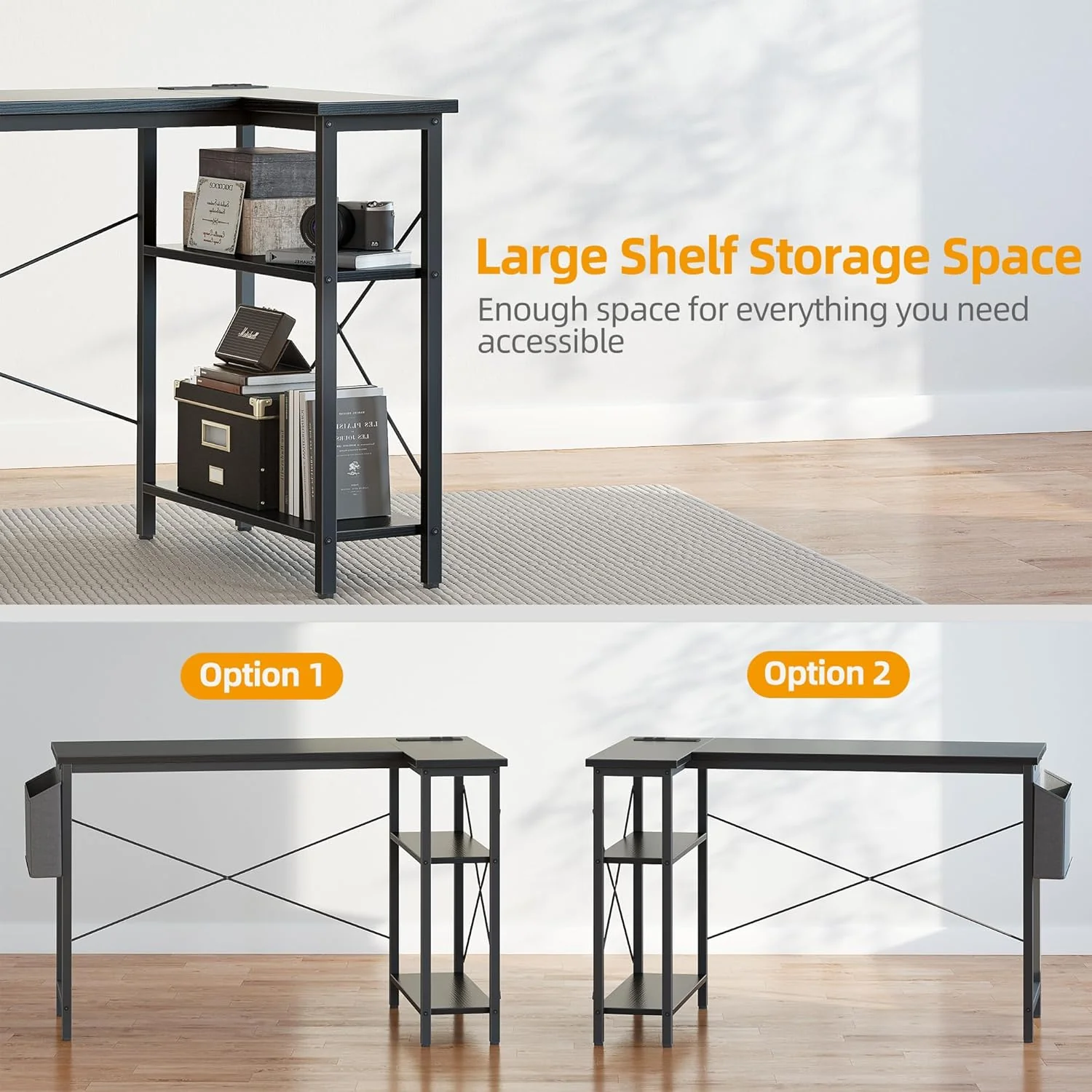 40 Inch L Shaped Computer Desk, Compact Corner Office Desk for Home Office, Study and Small Spaces - Image 6