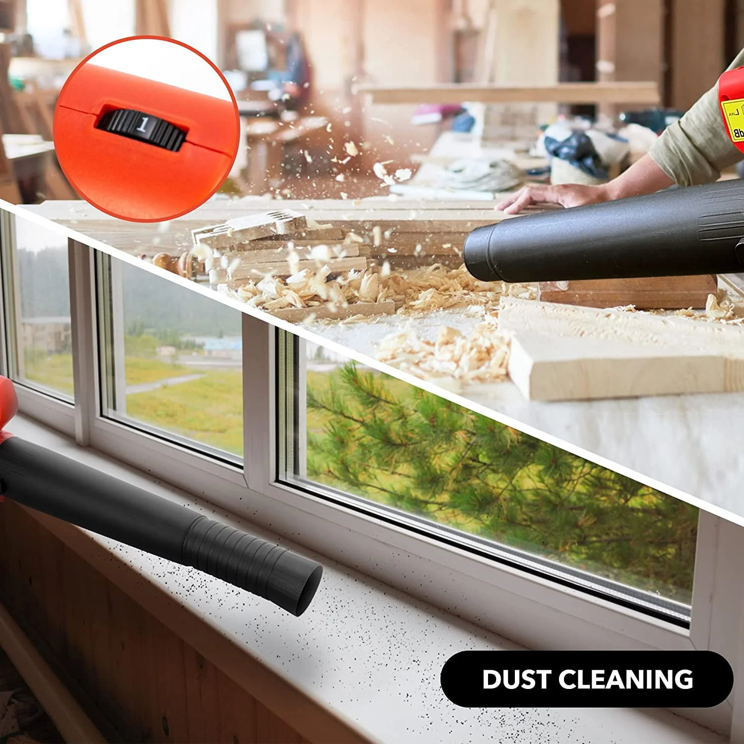 Cordless Leaf Blower 400CFM 6-Speed 150 MPH with 4.0Ah Battery & Charger Electric Handheld Leaf Blower for Lawn Care Sweeping Snow and Surface Dust Cleaning - Image 3
