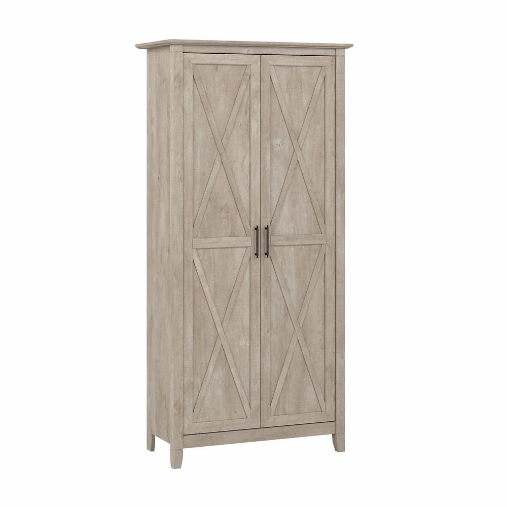 Key West Tall Storage Cabinet with Doors in Bing Cherry - Engineered Wood - Image 31