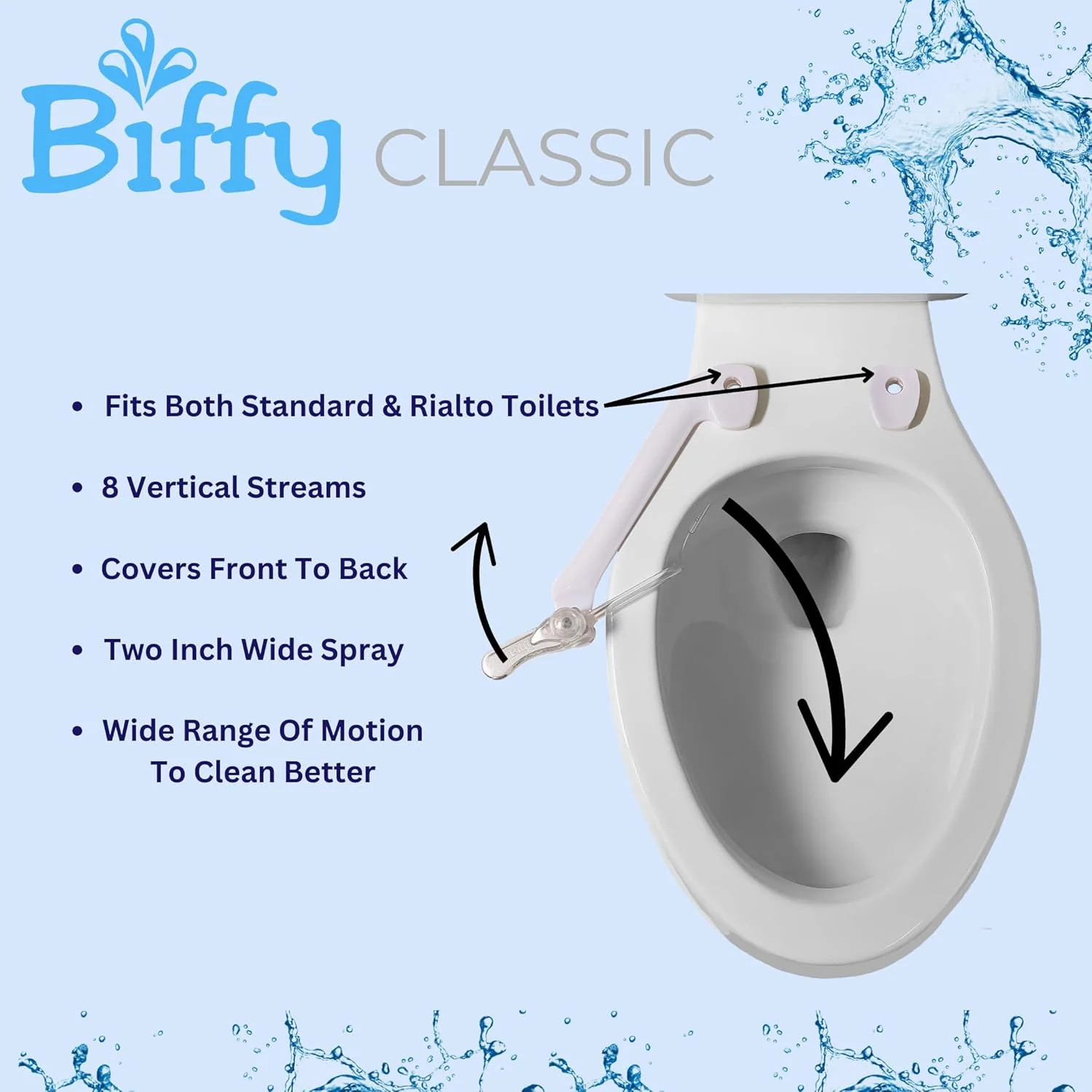 Classic (Universal) Bidet Attachment: Clinically Tested, Improved Hygiene, Self-Cleaning 8-Stream Nozzle, Non-Electric, Adjustable Water Pressure, Easy Install (Universal Classic) - Image 3