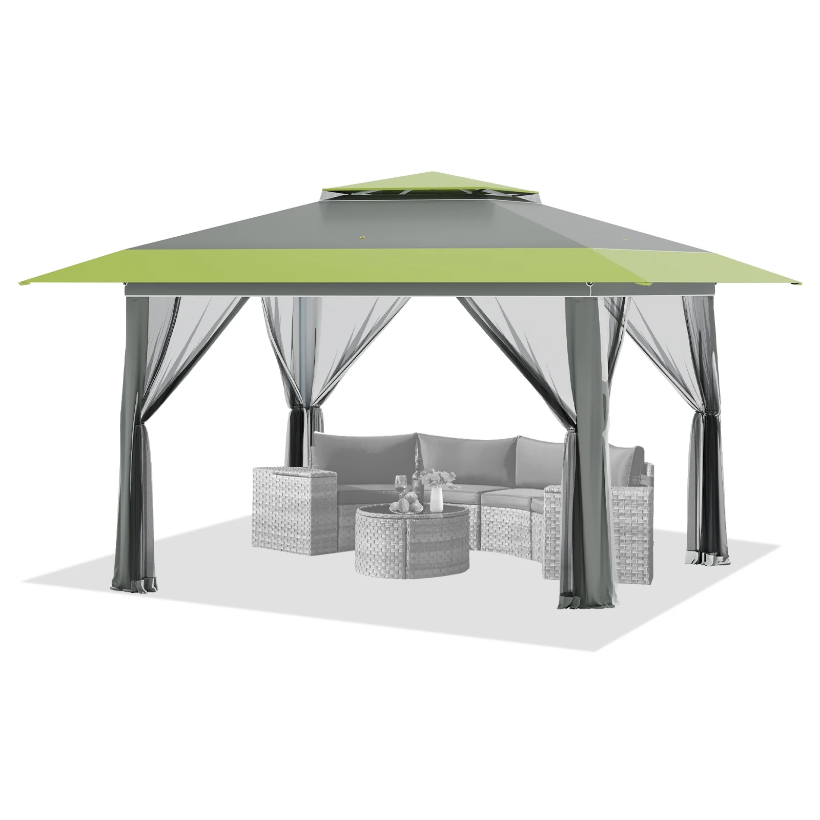AVAWING 12x12 ft Outdoor Pop-up Canopy Party Tent Easy Setup Patio Wedding Tent, Khaki - Image 84