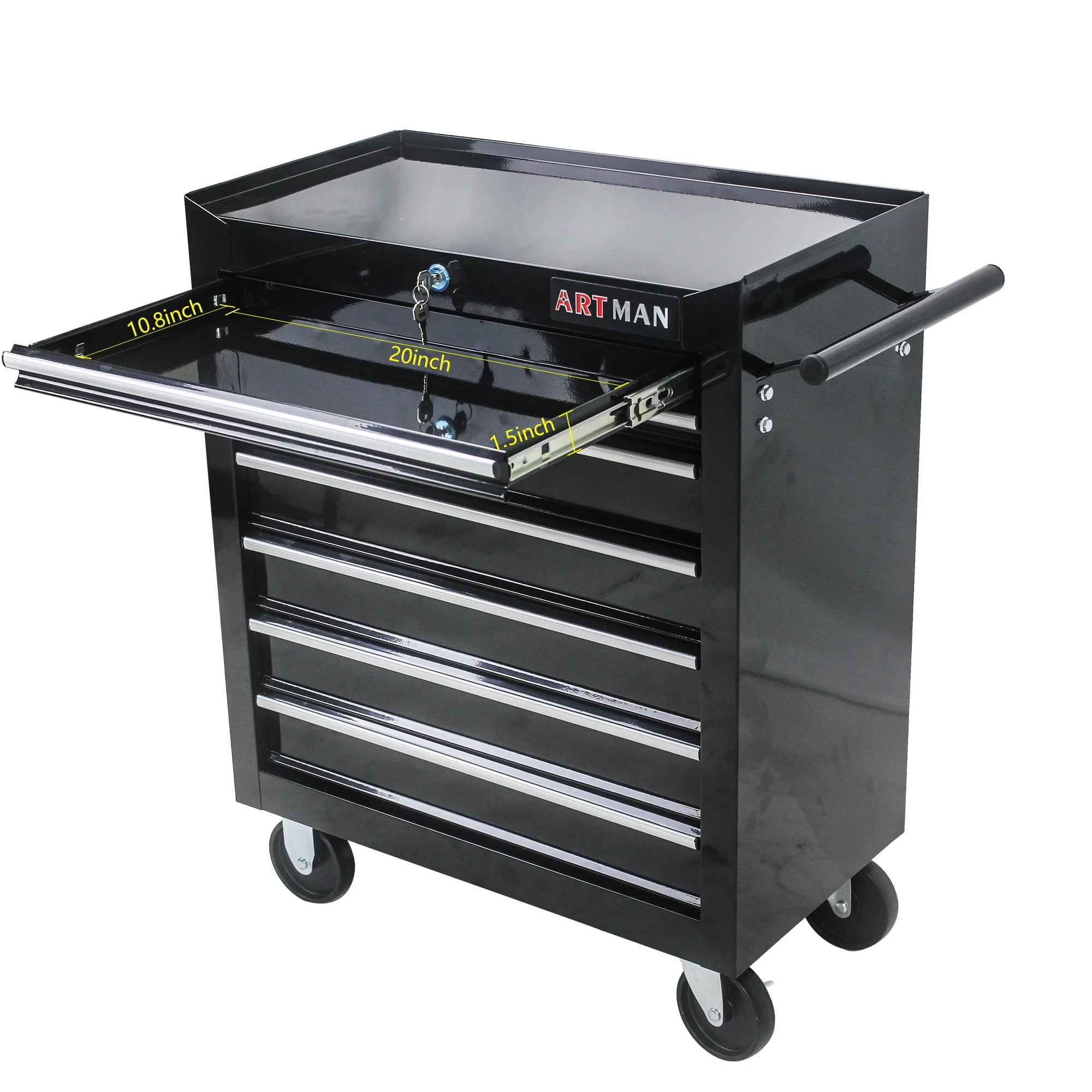 ARTMAN 7 Drawer Tool Rolling Storage Cart ,Tool Boxes Tool Chest with Wheels and Drawers for Garage Workshop Warehouse - Image 15