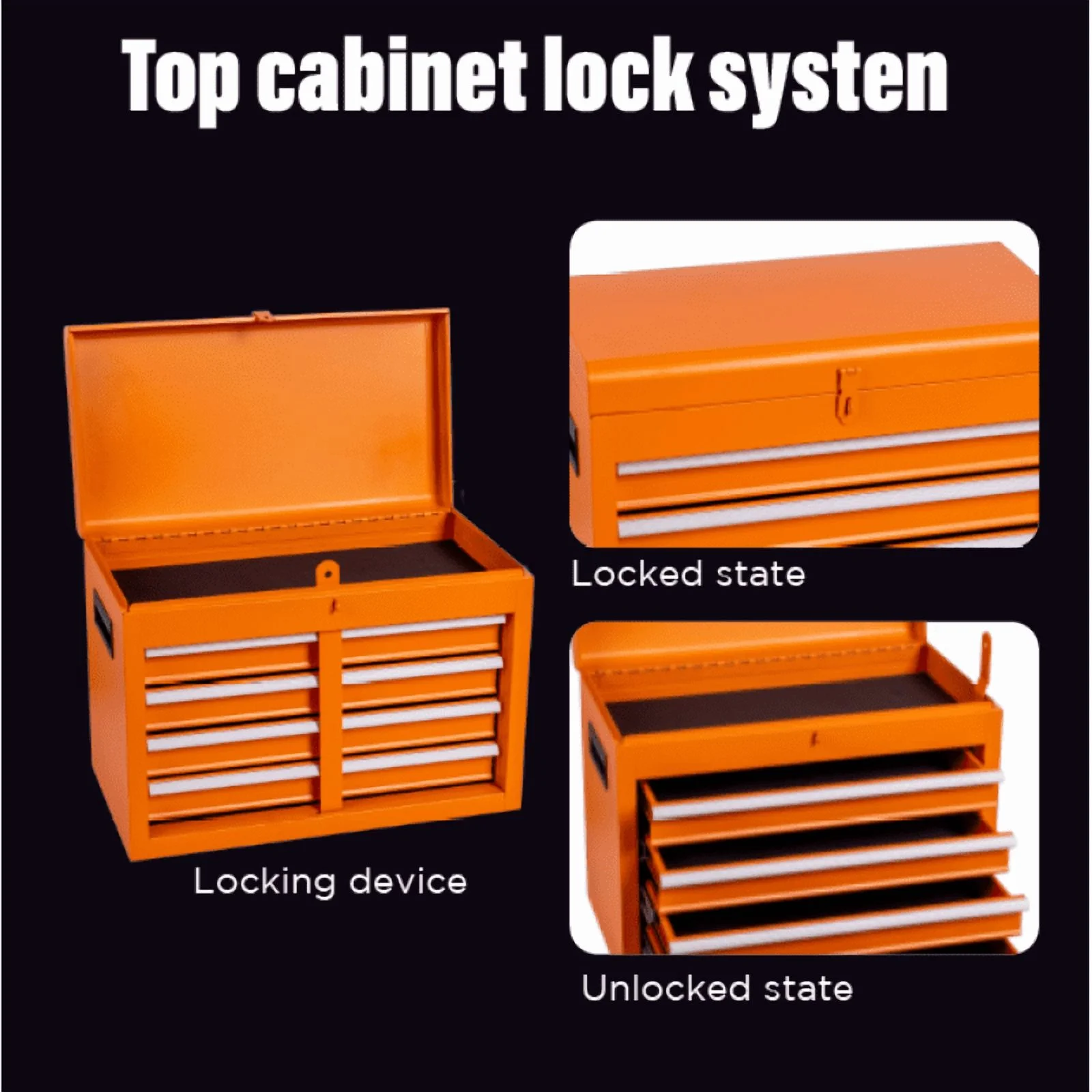 Tool Box with Rolling Cabinet, Tool Bag Compatible, Tool Box Organizer for Mechanics, Lockable Toolbox, Caja de Herramientas, Ideal Tools Storage & Tool Set - Image 3