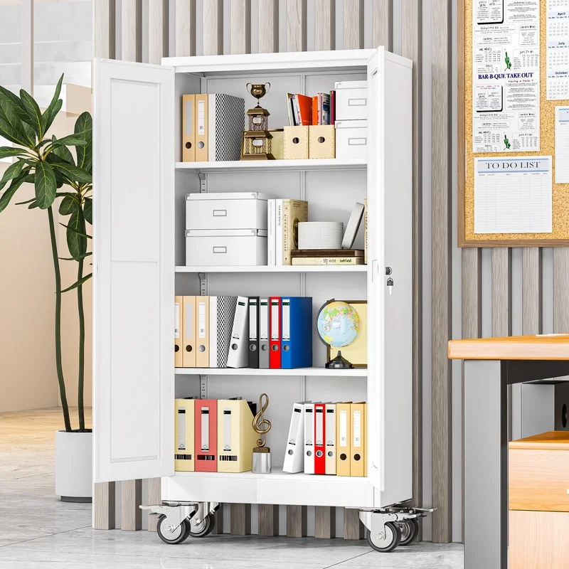 Erosoei 75"H Metal Garage Storage Cabinet with Wheels, Tool Storage Cabinet with 5 Adjustable Shelves - Image 19