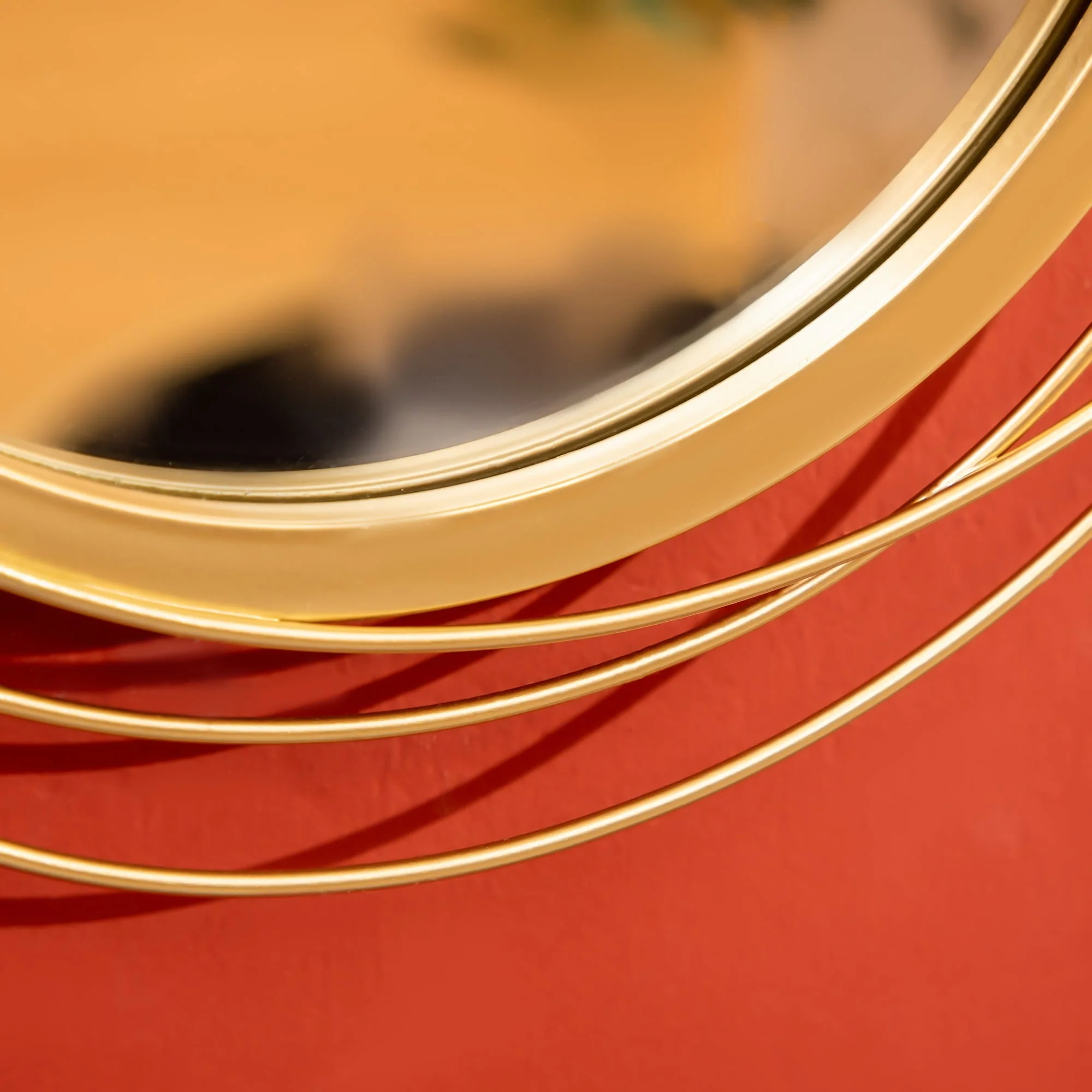 Modern Gold Metal Wall Art with Mirror, Decorative Hanging Wall Sculpture for Living Room, Bedroom and Dining Room - Image 9