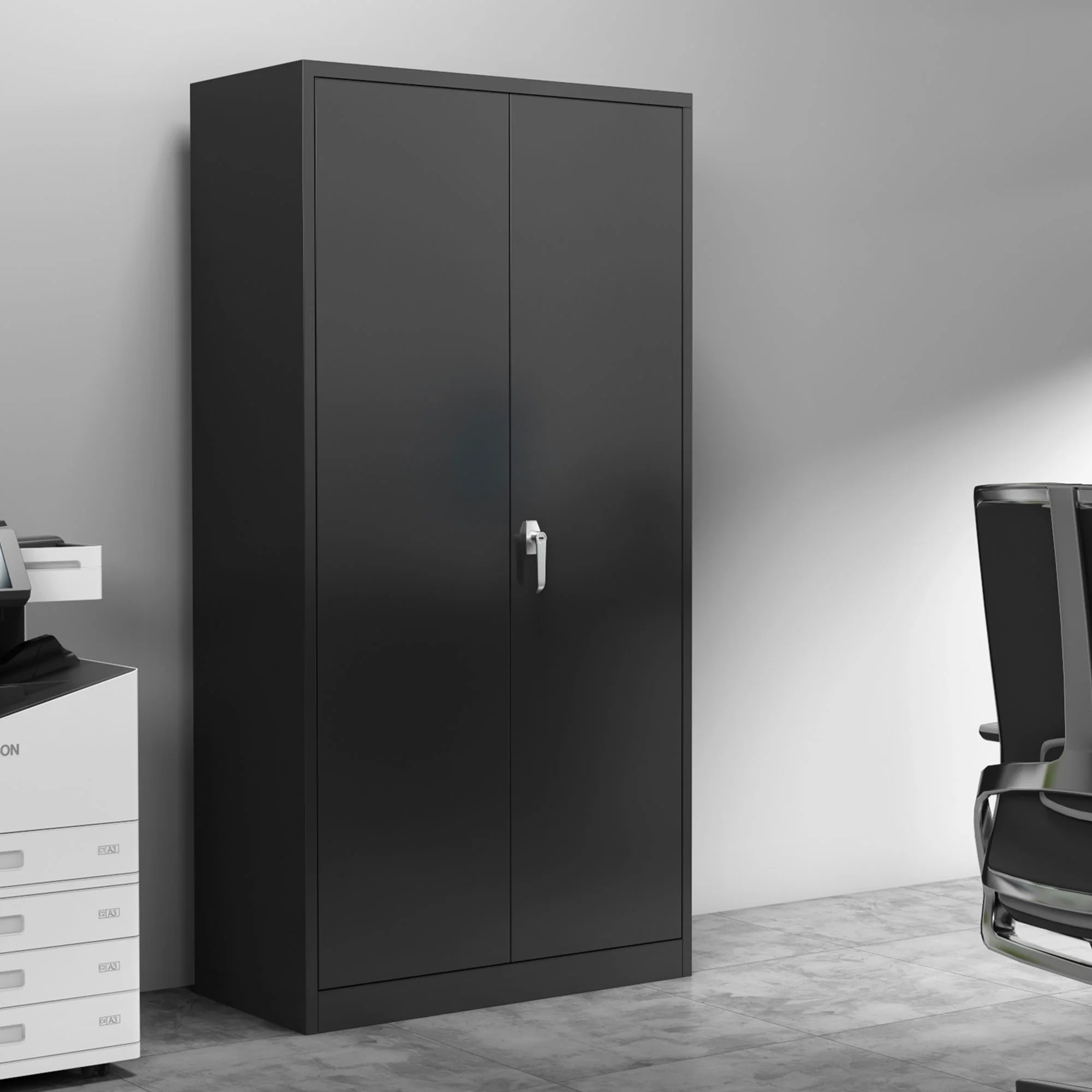 Aobabo 72 Inch Locking Storage Cabinet w/ Adjustable Shelves, Gray - Image 25