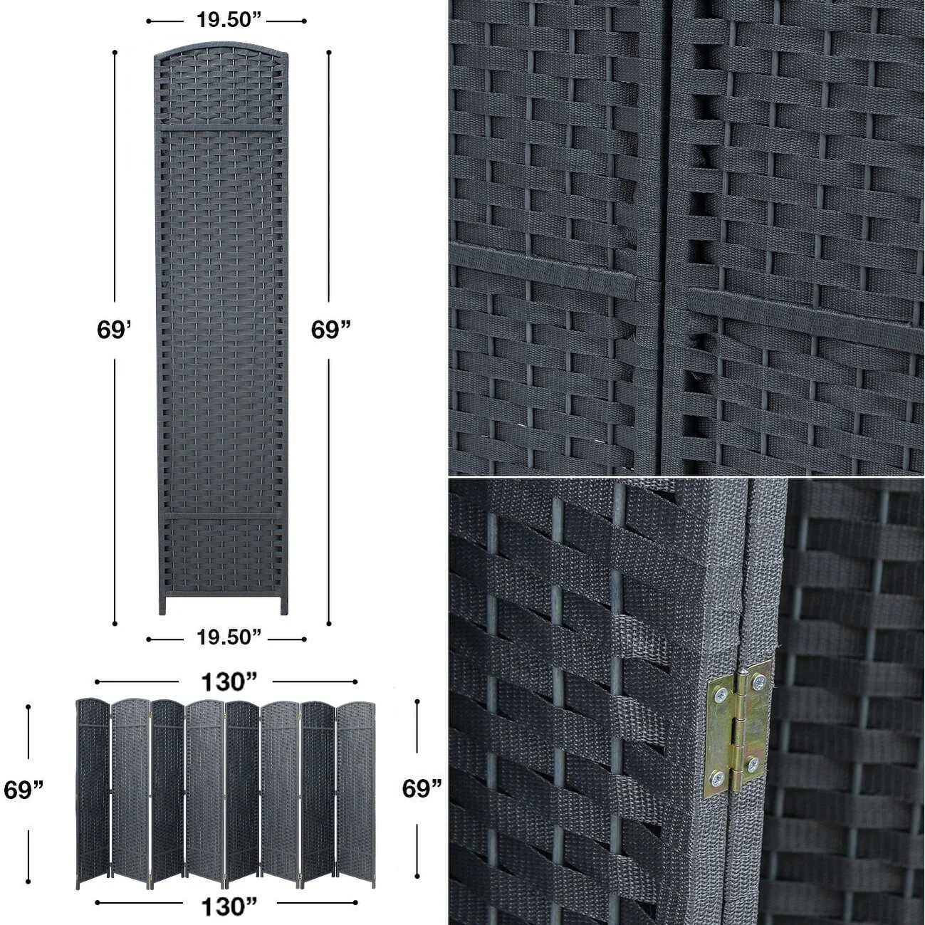 Tall Folding Room Divider Screen, Portable Privacy Partition Wall Panel for Bedroom, Living Room and Office - Image 16
