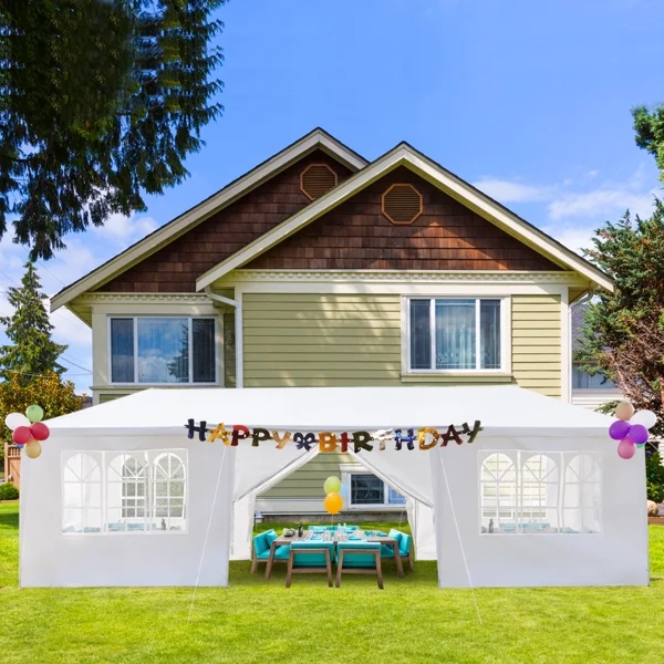 10'x30' Outdoor Party Tent with 8 Removable Sidewalls, Waterproof Canopy Patio Wedding Gazebo, White,white - Image 35
