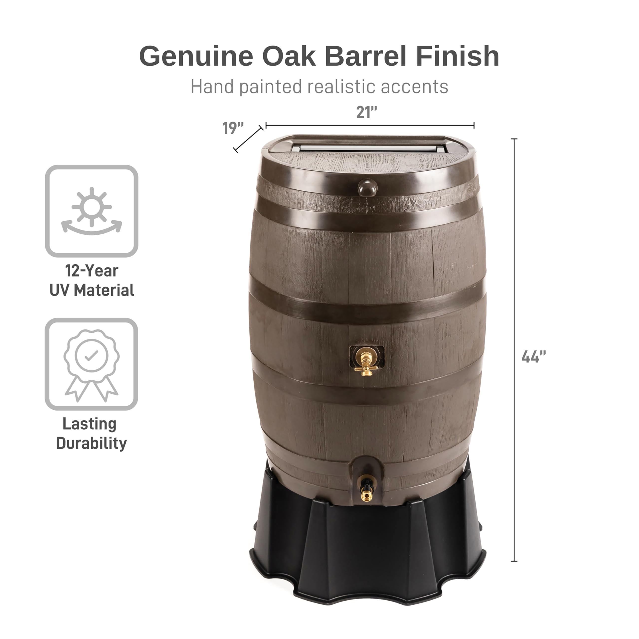 50 Gallon Rain Barrel with Brass Spigot, Large Outdoor Rainwater Collection and Storage Container for Garden - Image 19