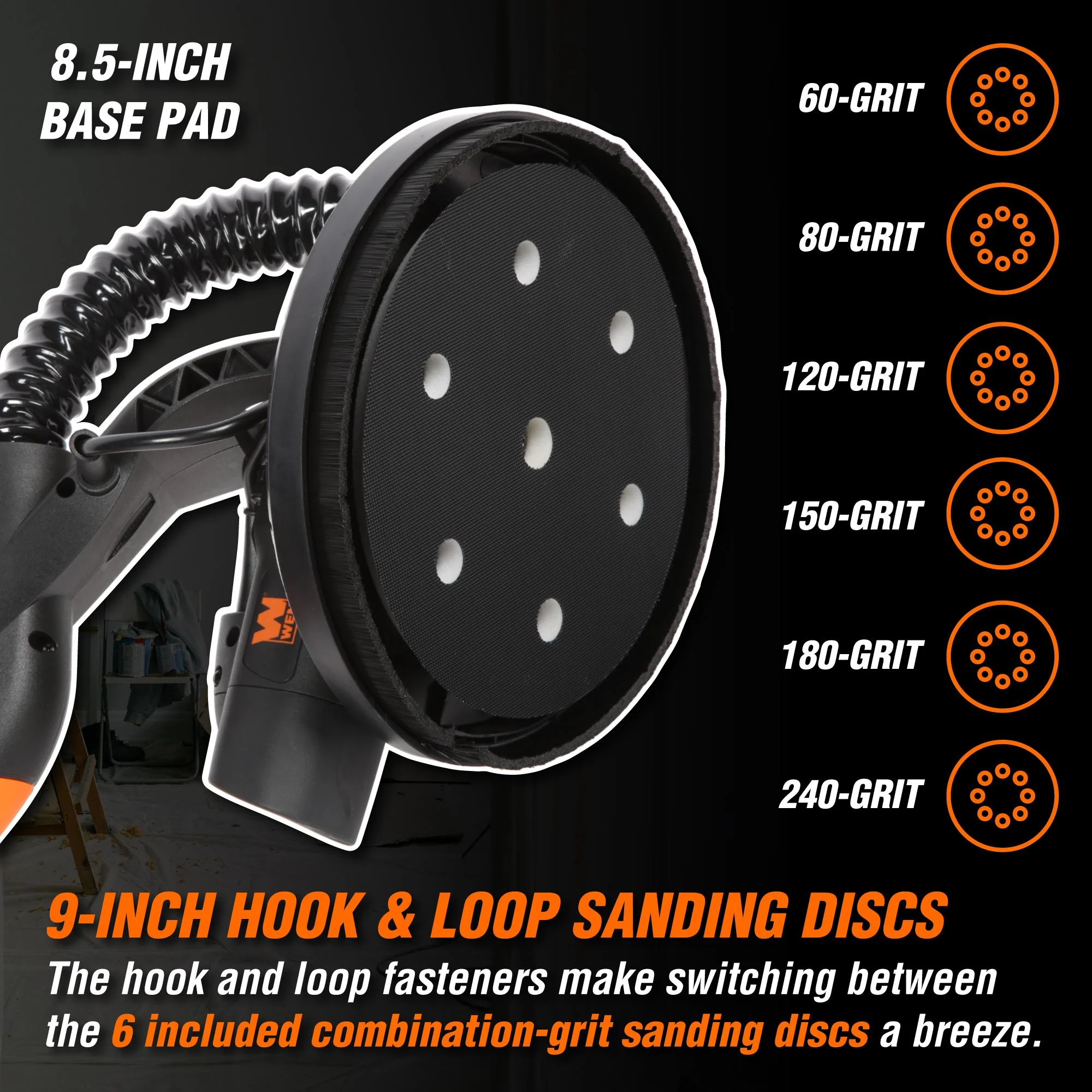 WEN Variable Speed 5-Amp Drywall Sander with 15-Foot Dust Hose - Image 5