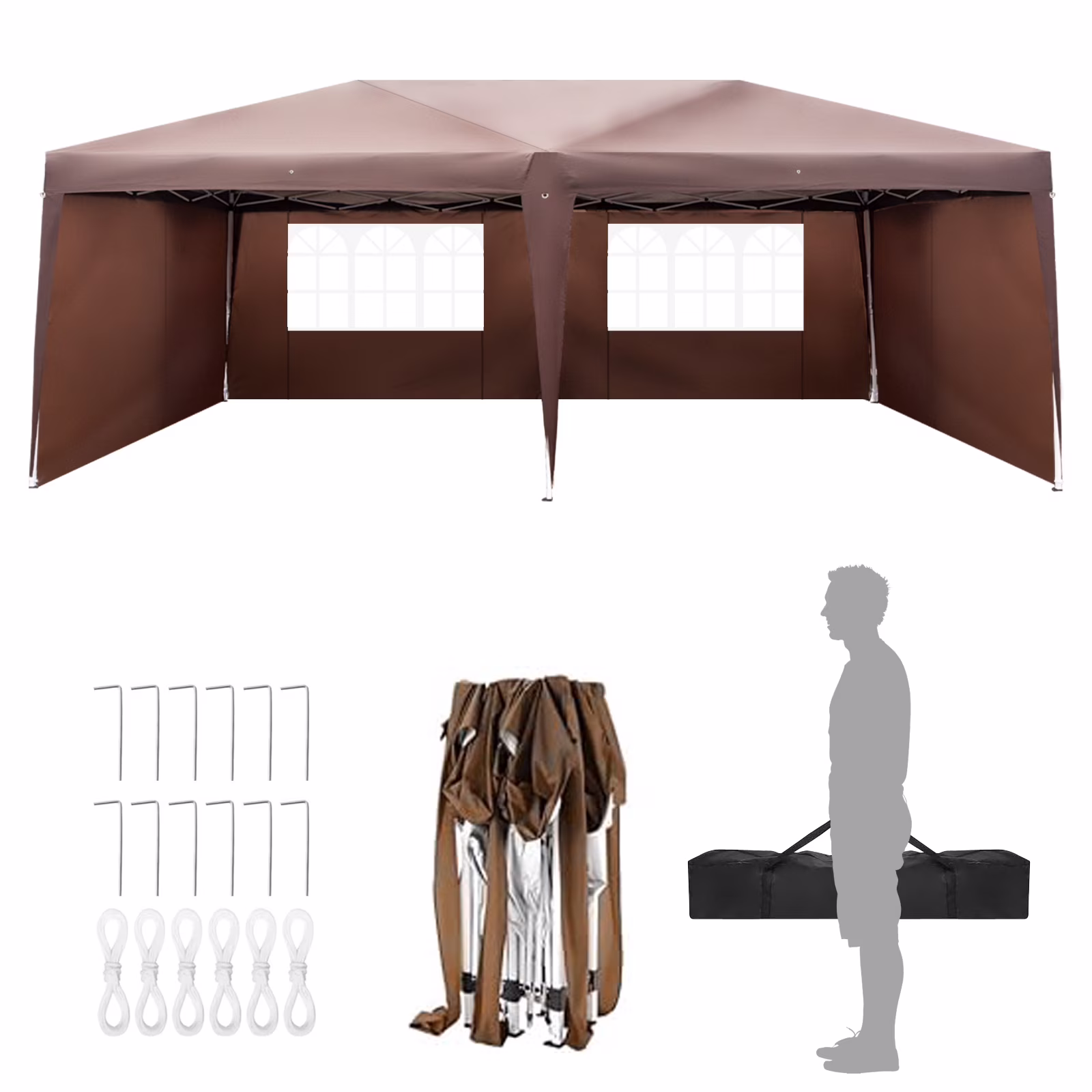 UBesGoo Ez Pop Up Patio Canopy Tent Gazebo Outdoor Party with 6 Sidewalls 10 x 20 ft Blue - Image 15