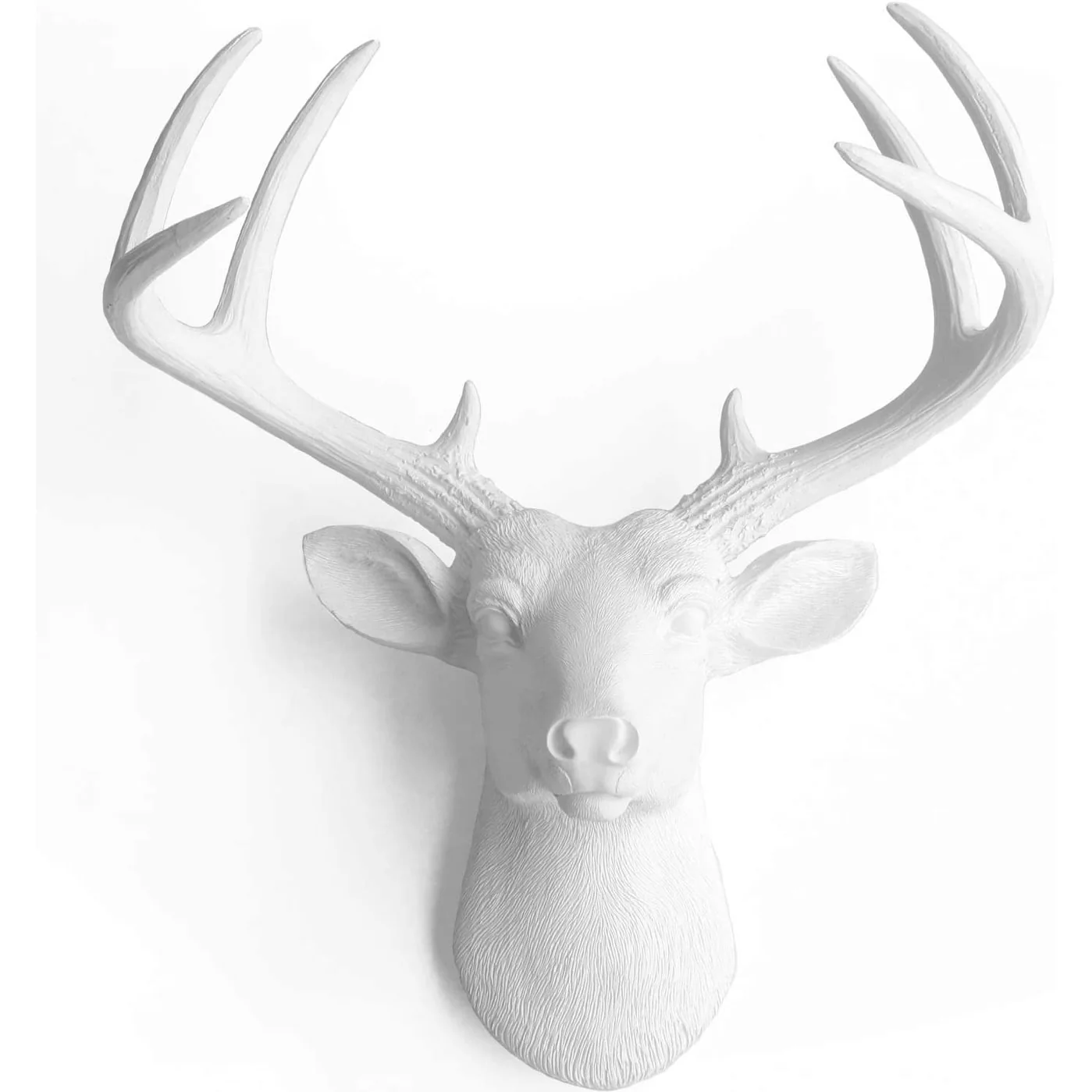 White Deer Head Wall Decor, Modern Decorative Animal Head Sculpture for Living Room, Bedroom and Home Decoration - Image 2