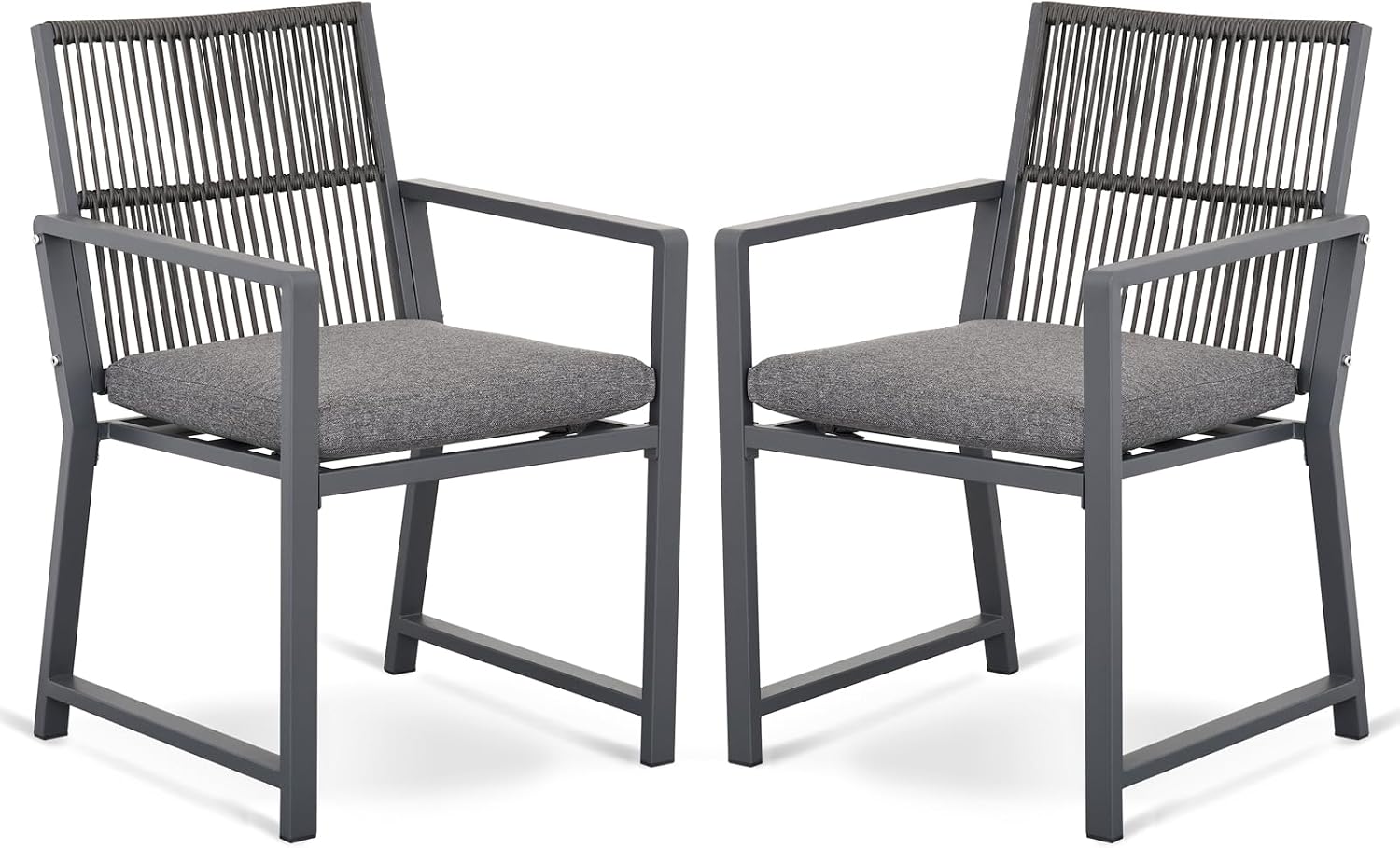 Outdoor HDPE Patio Dining Chairs ,400Lbs,Black,Set of 2 - Image 10