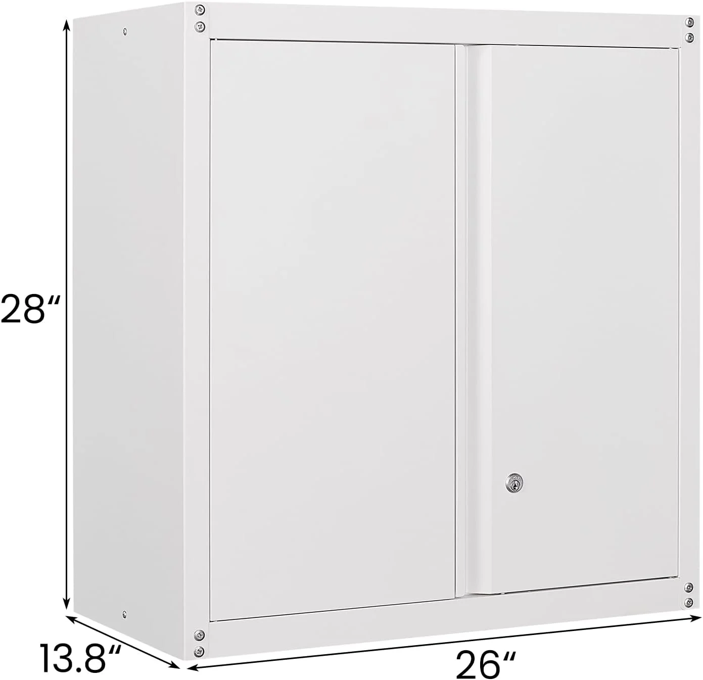 Garage Storage Cabinets Wall Mounted, 28-H Wall Cabinet Storage for Tools, Metal Cabinets with Doors and Shelves, Locking Wall Cabinet, Floating Garage Tool Cabinet for Warehouse - Image 12