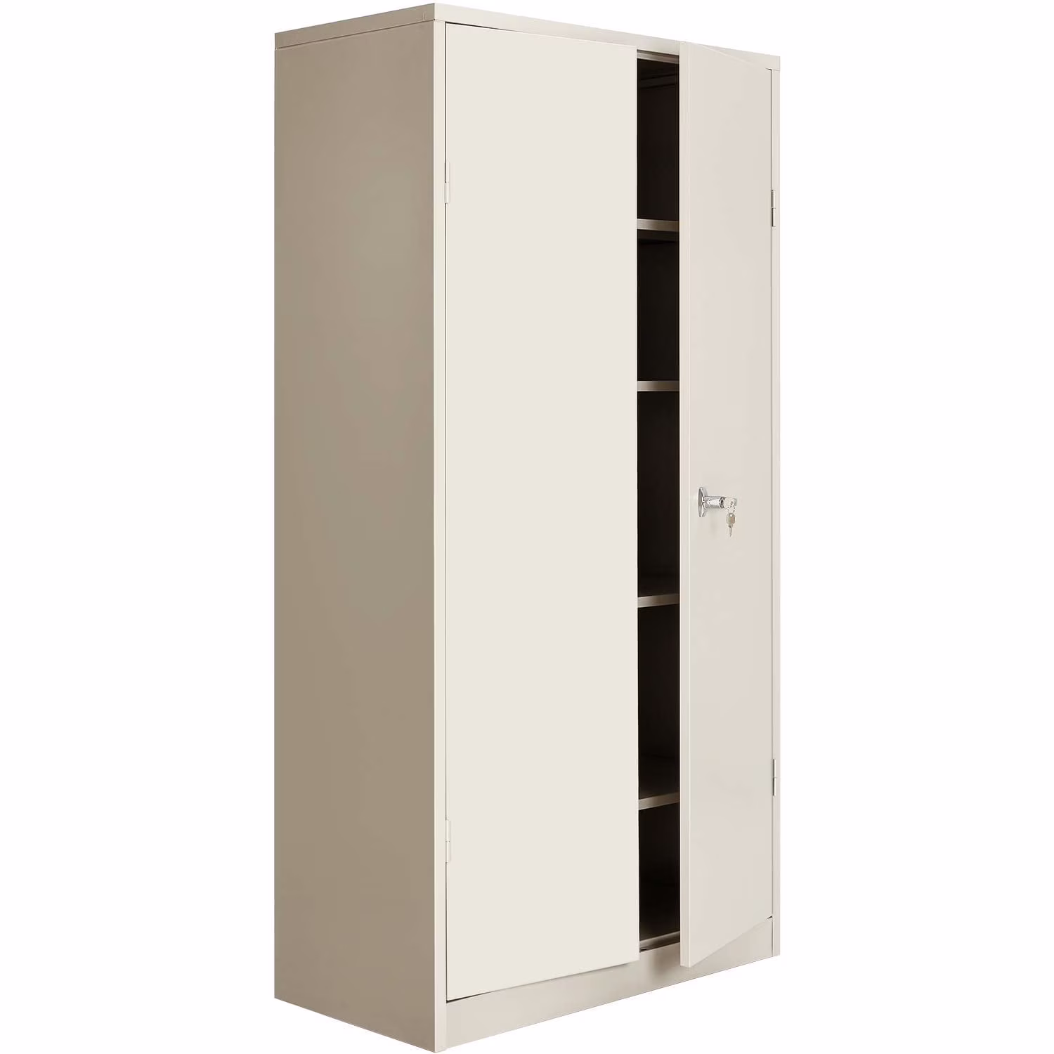 SUNCROWN Metal Storage Garage Cabinets with Locking Doors and Adjustable Shelves, Steel Storage Cabinet for Garage, Office, Classroom, Assemble Required(White) - Image 3