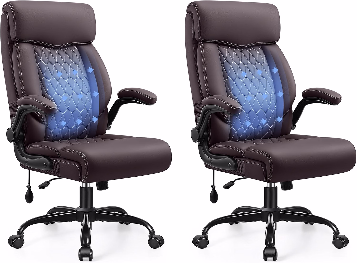 High Back Executive Office Chair with Inflatable Lumbar Support - Image 17