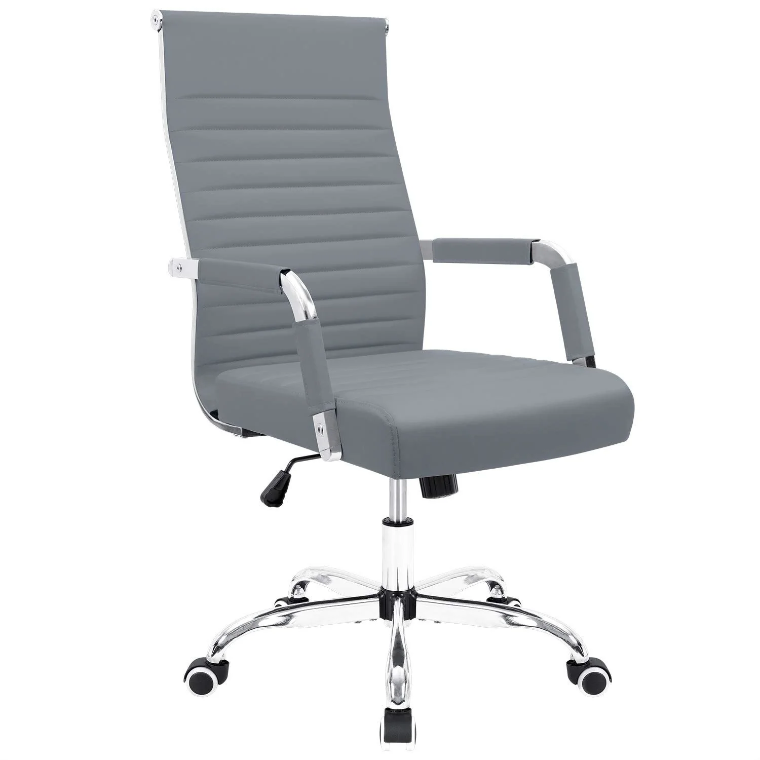 Ergonomic Ribbed Office Chair, Modern Computer Desk Chair with Comfortable Upholstered Seat for Home and Office - Image 6