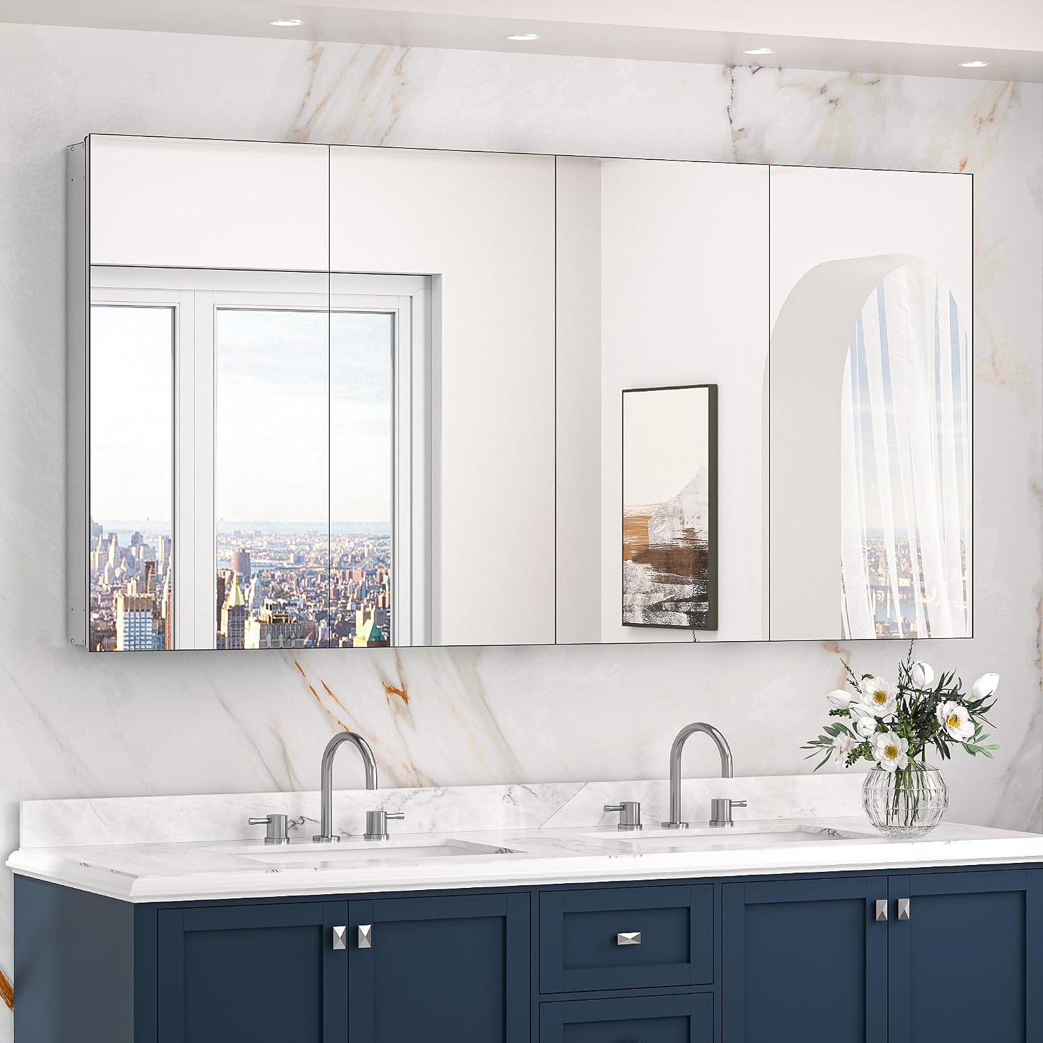 Black Medicine Cabinet with Mirror 20" x 26", Lightweight Aluminum - Image 15