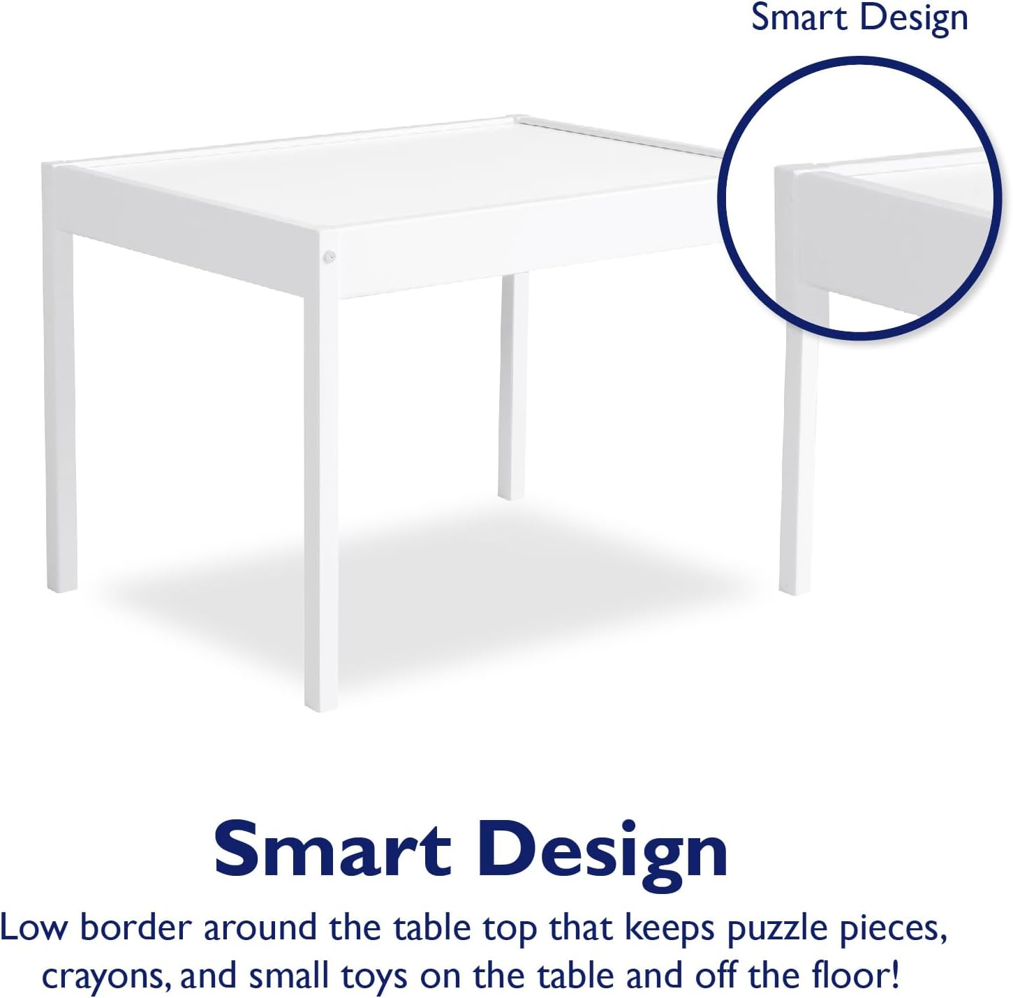 Hunter 3 Piece Kiddy Table and Chair Set, White - Image 7
