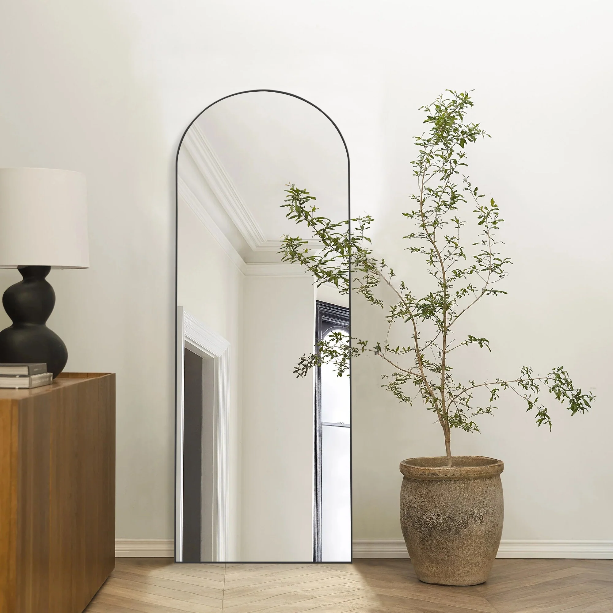 64x21 Full Length Floor Mirror, Large Full Body Aluminum Alloy Frame Standing Mirror with Stand and Wall Mount Option - Image 37