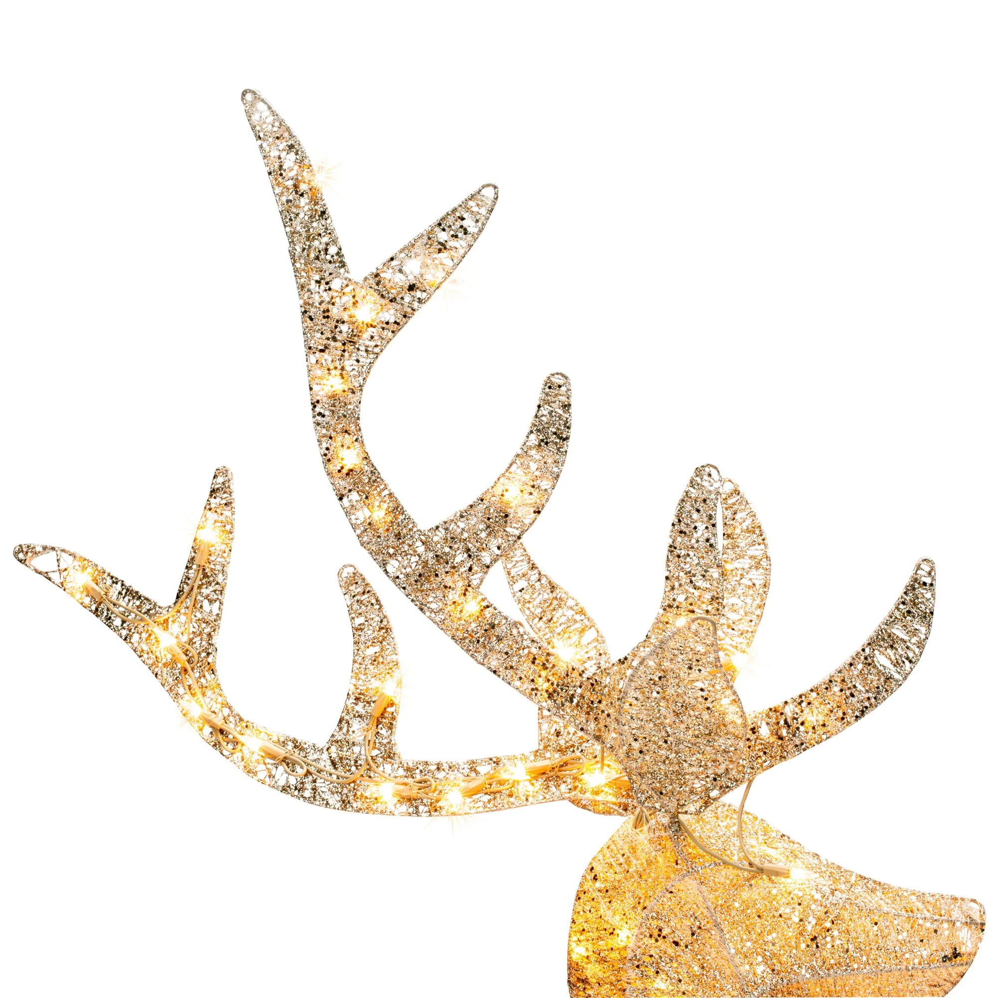 Best Choice Products 5ft Pre-Lit Reindeer Yard Christmas Decoration, Gold Holiday Deer w/ 150 Lights, Stakes, Zip Ties - Image 5