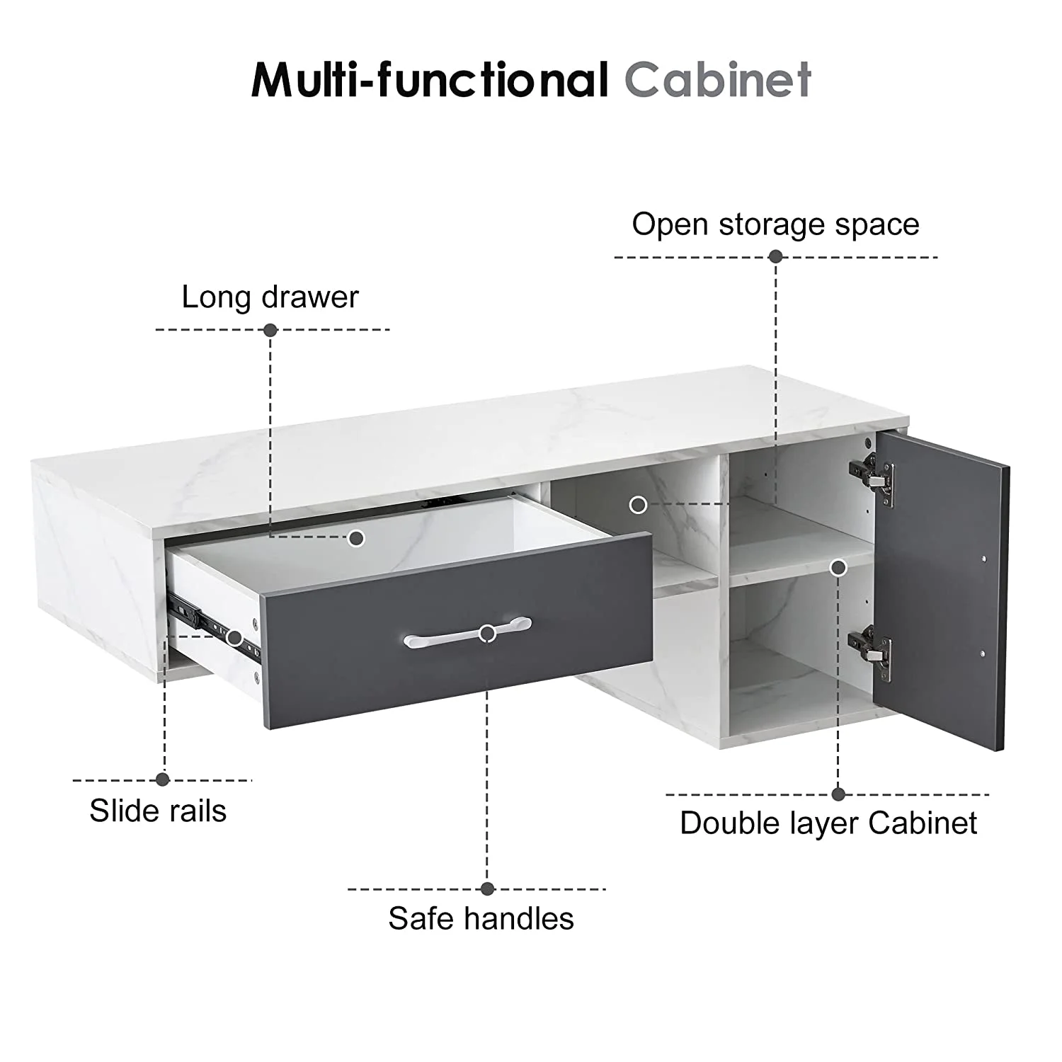 BarberPub Barber Wall Mount Station with Drawers, Beauty Multi-Functional Storage Cabinet 2530 - Image 12