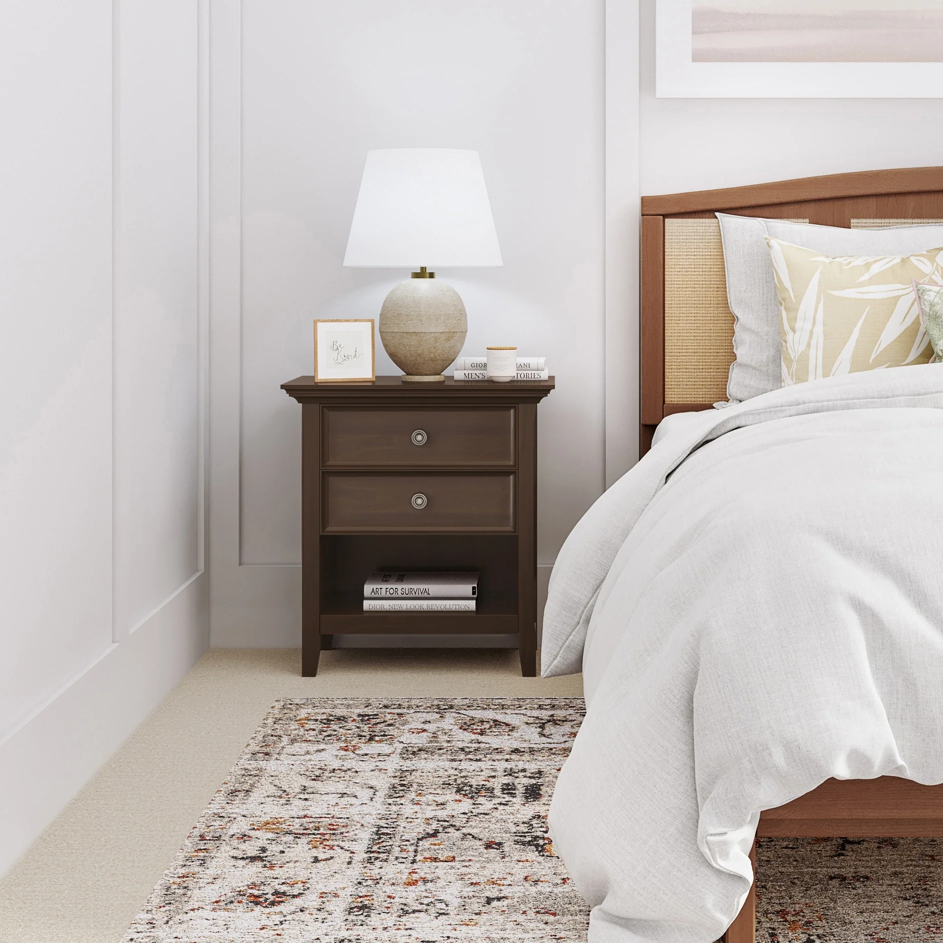 24 Inch Wide Solid Wood Nightstand, Bedside Table and Bedroom End Table - Image 15