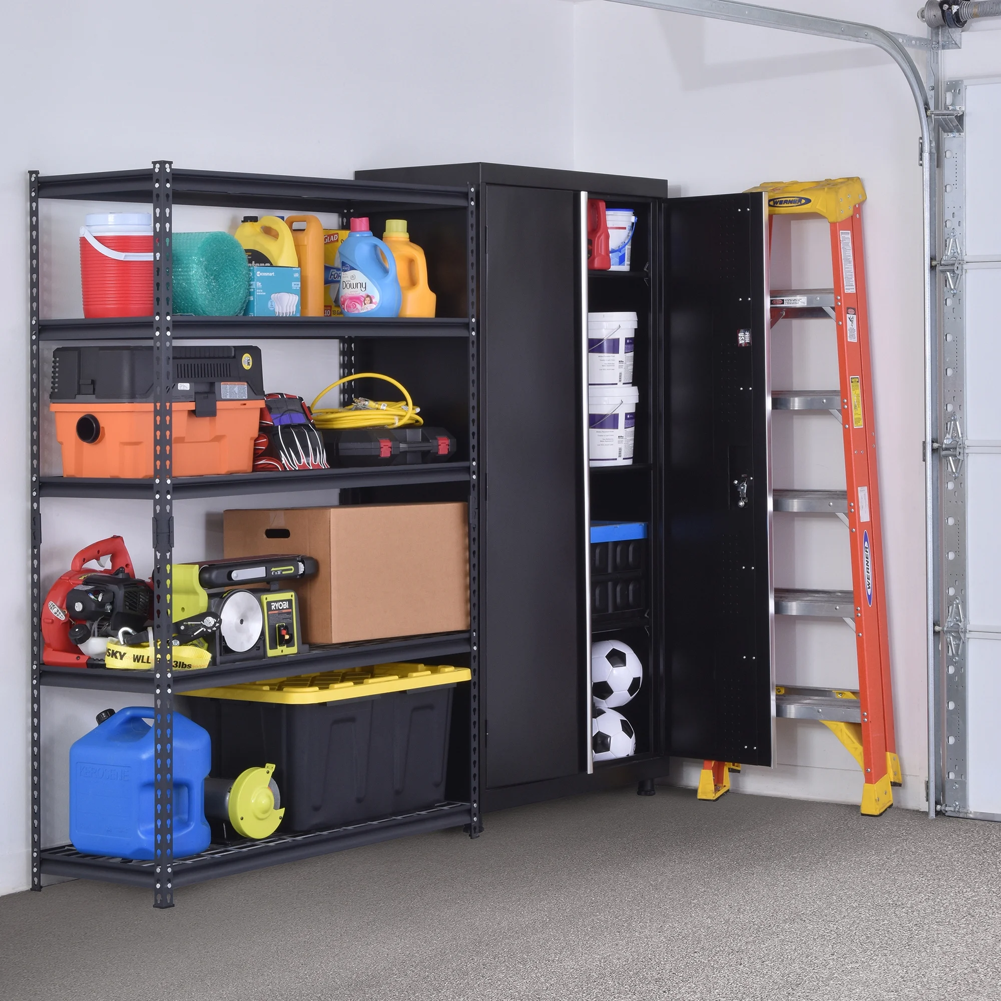 Muscle Rack Heavy-Duty Welded Steel Garage Storage Cabinet, Matte Black - Image 5