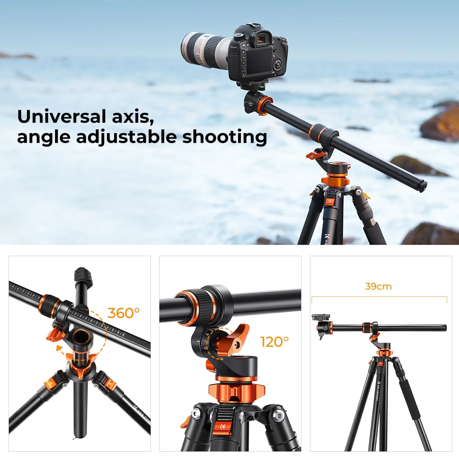 90 Inch Ultra High Camera Tripod with Metal Ball Head, Extra Tall Heavy Duty Photography Tripod Stand - Image 3