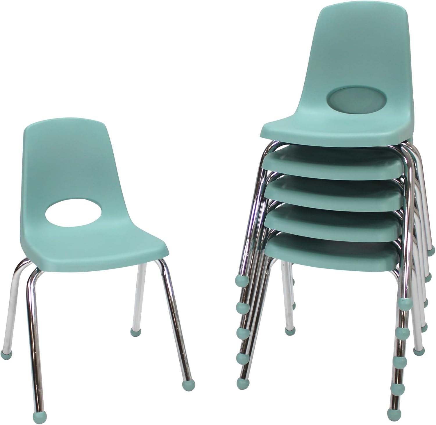 10" School Stack Chair with Swivel Glides, Purple, 6-Pack - Image 2