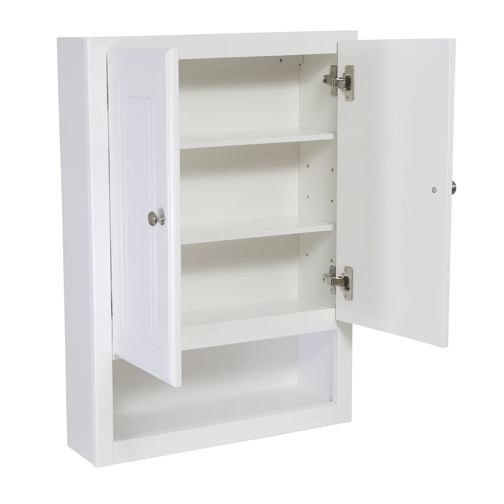 Design House Concord Wood 2-Door Bath Wall Mount Storage Cabinet (21 x 7 x 30), White - Image 4